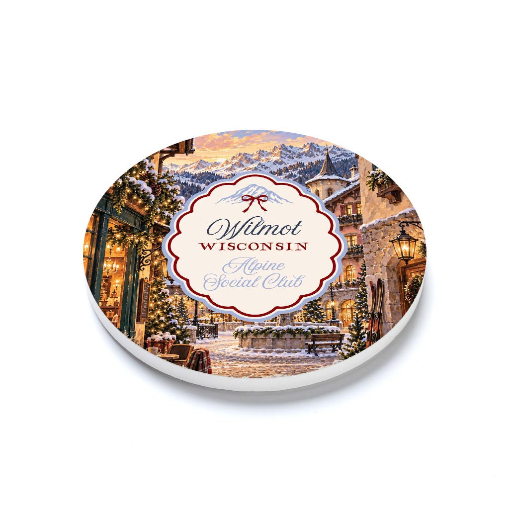 Ceramic Round Coaster-Chalet Girl | Custom -1