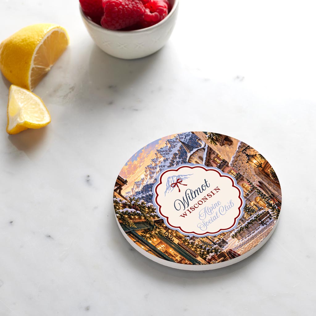 Ceramic Round Coaster-Chalet Girl | Custom -3