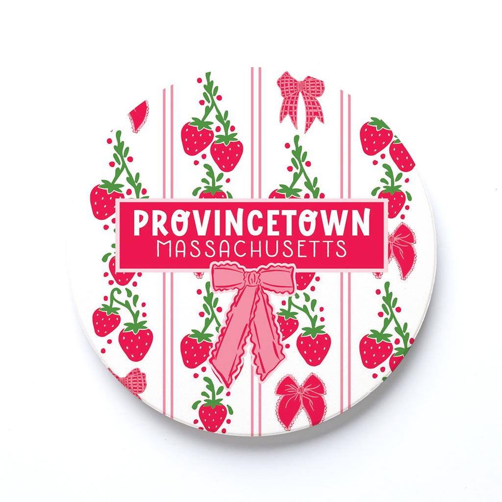 Ceramic Round Coaster-Love+Local Strawberry Parlor -0