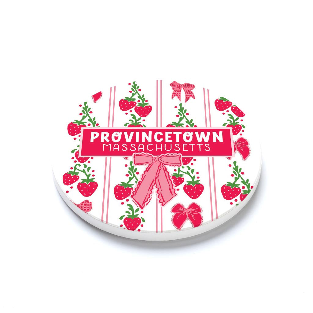 Ceramic Round Coaster-Love+Local Strawberry Parlor -1