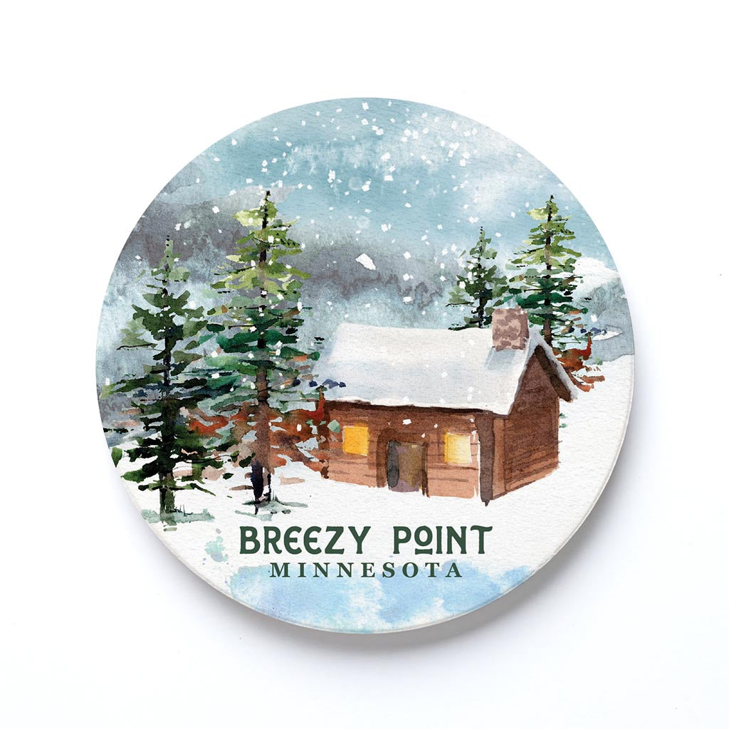 Ceramic Round Coaster-Love+Local Woodland -0