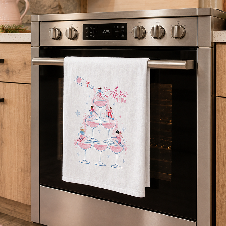 Cotton Tea Towel-Après Ski All Day | Gift | Lodge
