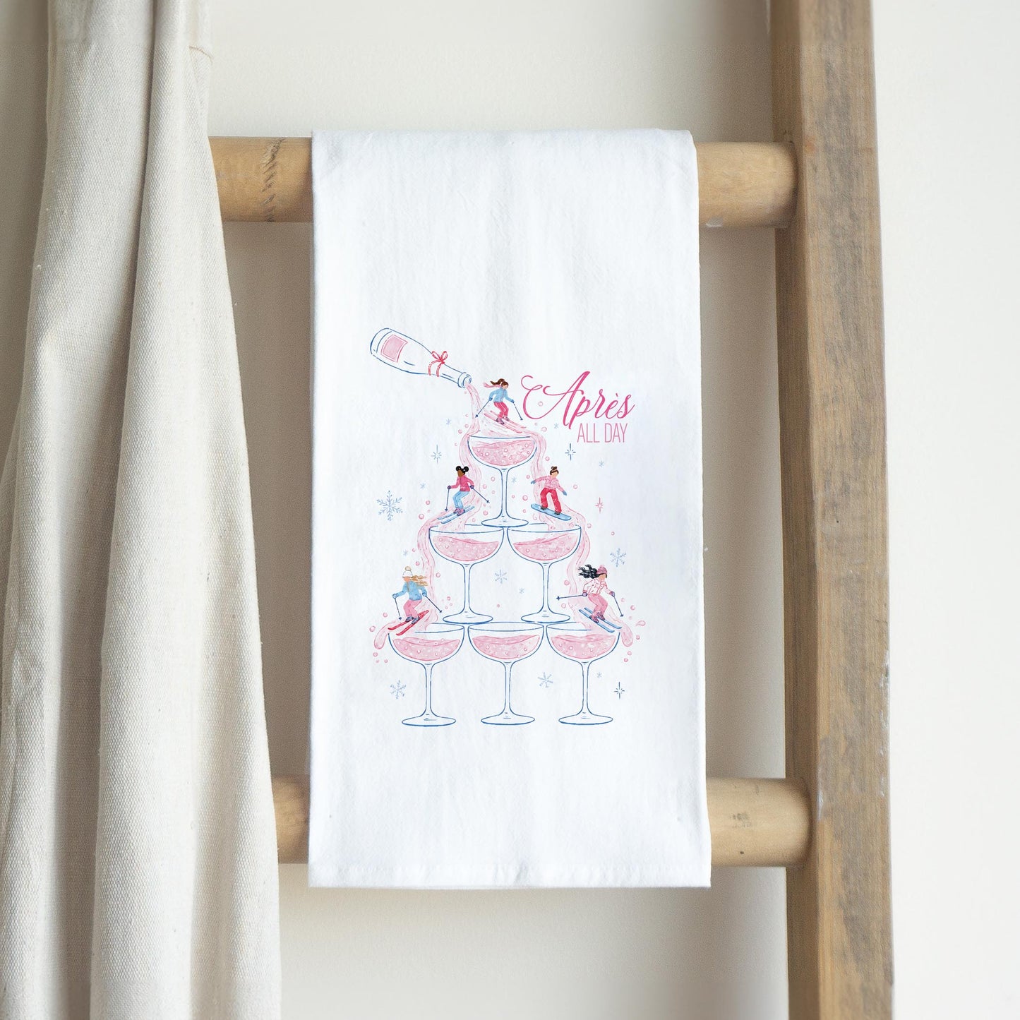 Cotton Tea Towel White-Après Ski All Day -2