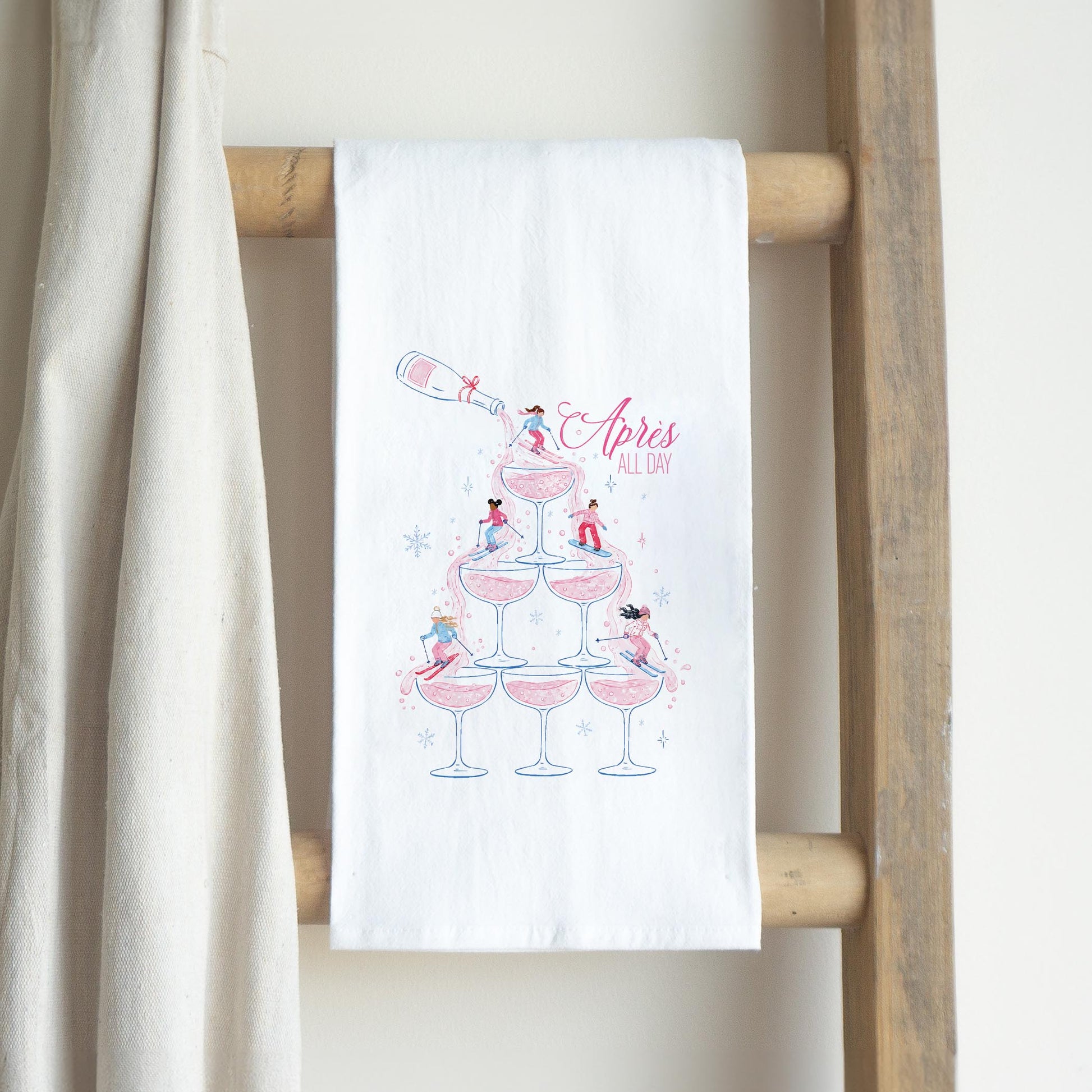 Cotton Tea Towel White-Après Ski All Day -2