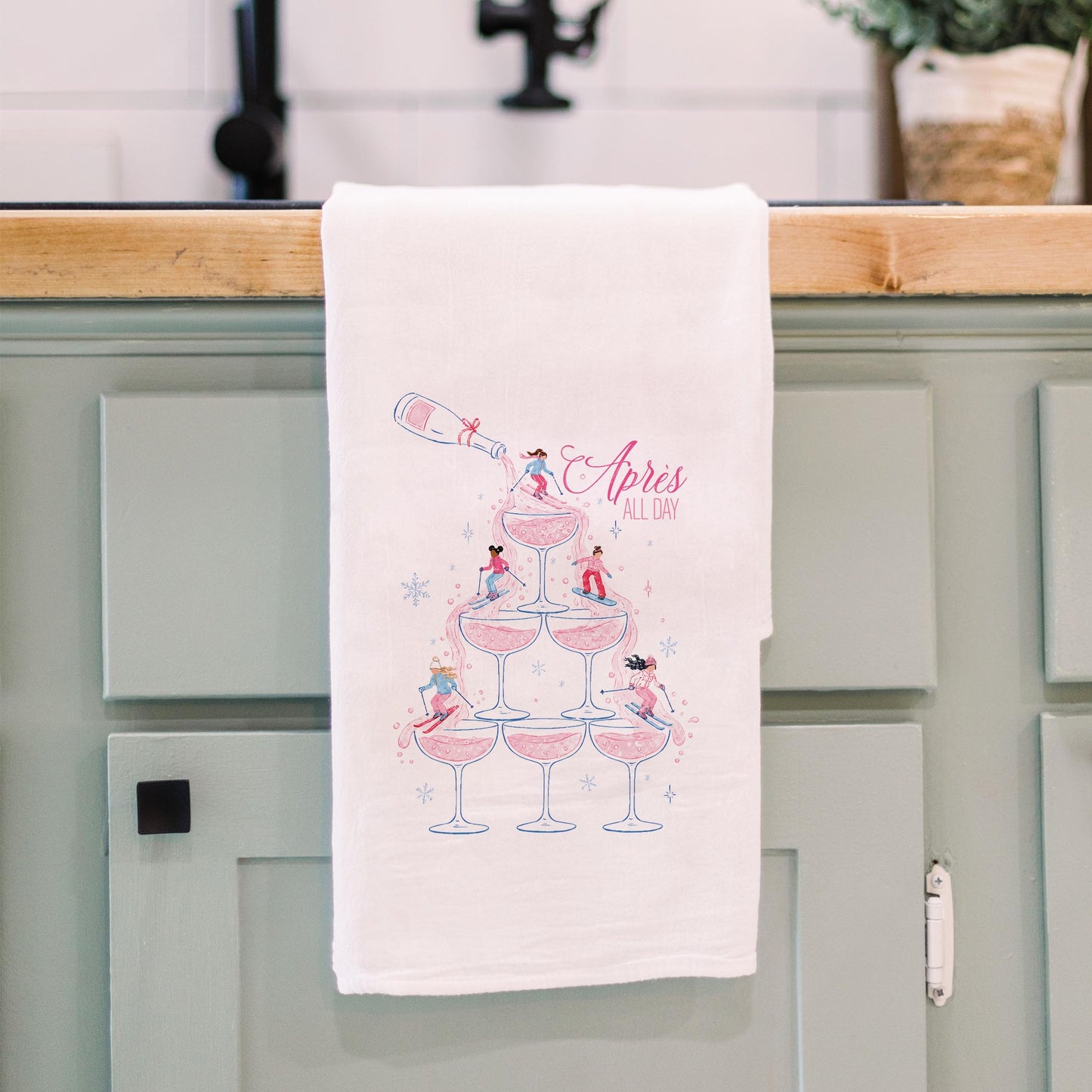 Cotton Tea Towel White-Après Ski All Day -3