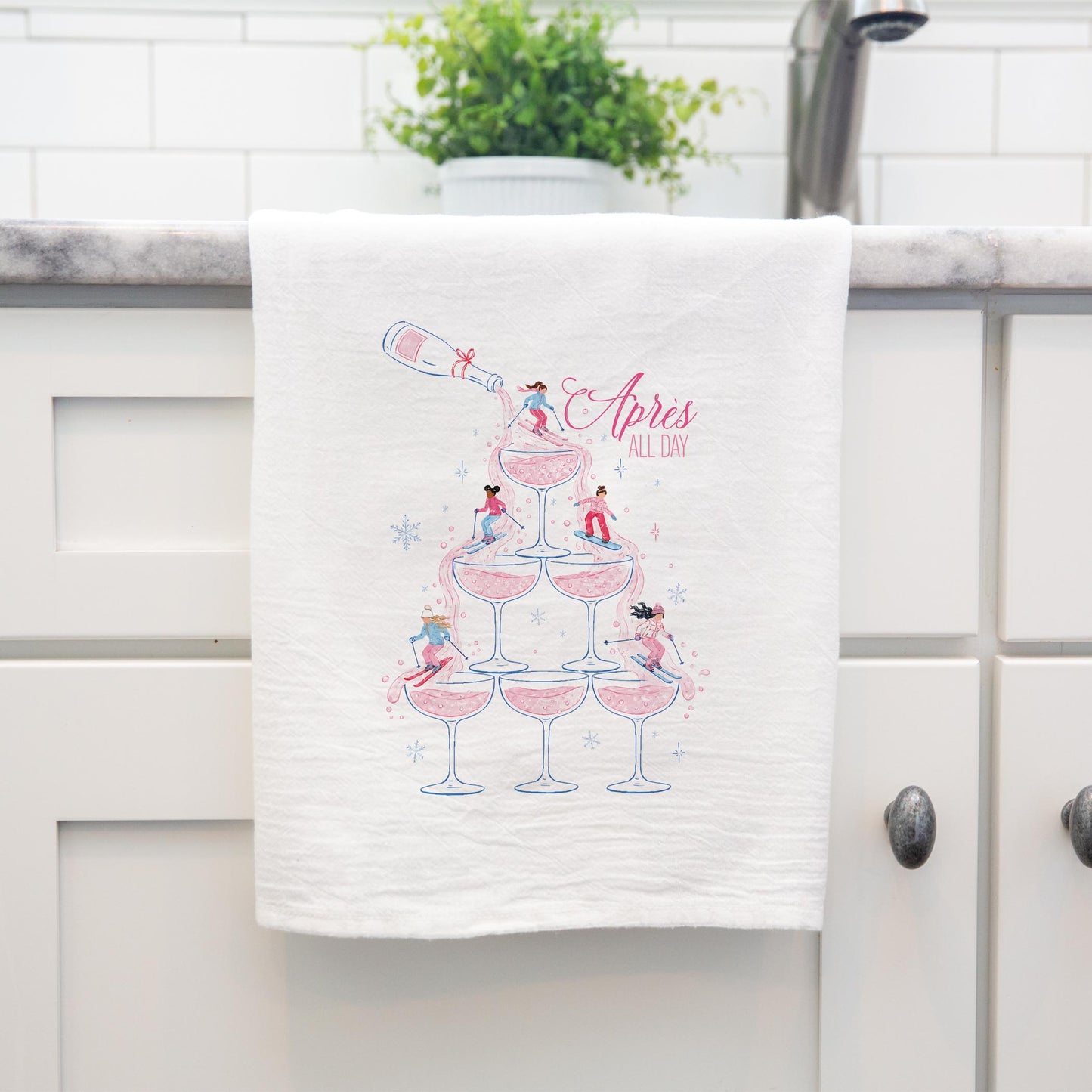 Cotton Tea Towel White-Après Ski All Day -4