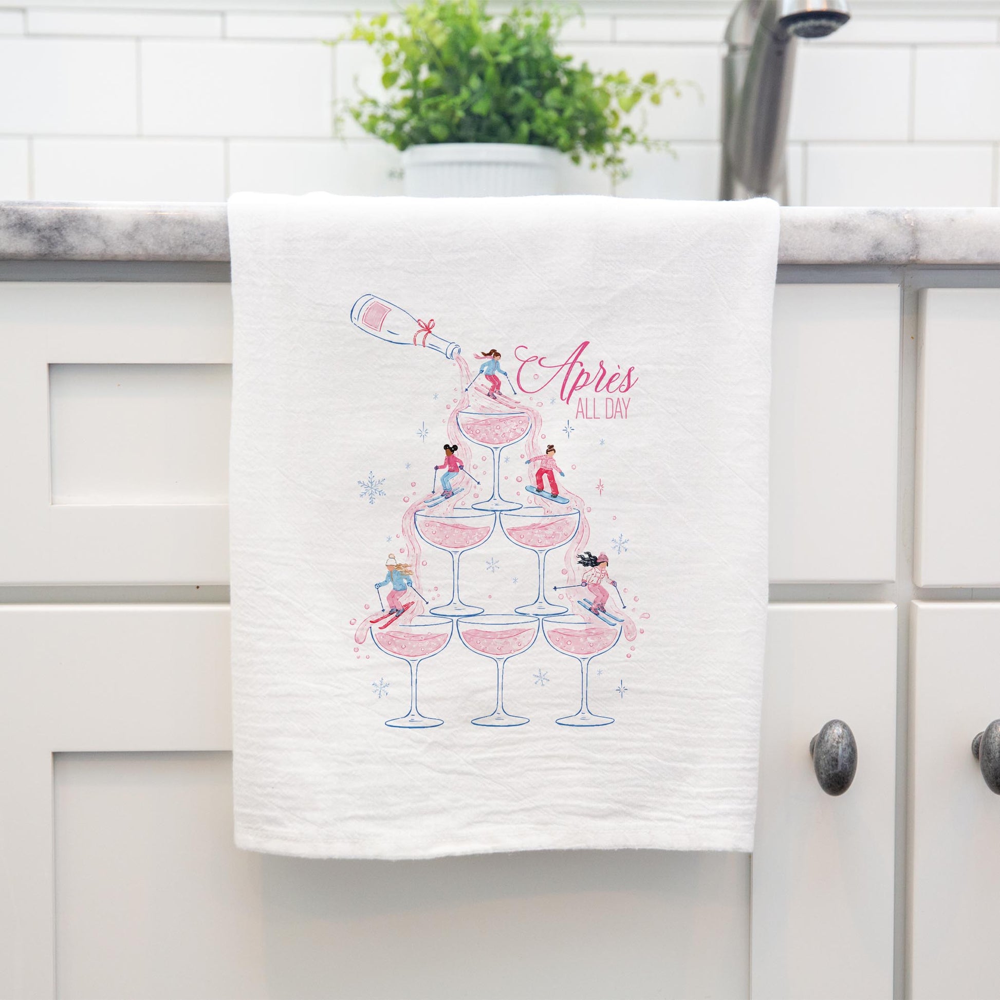 Cotton Tea Towel White-Après Ski All Day -4