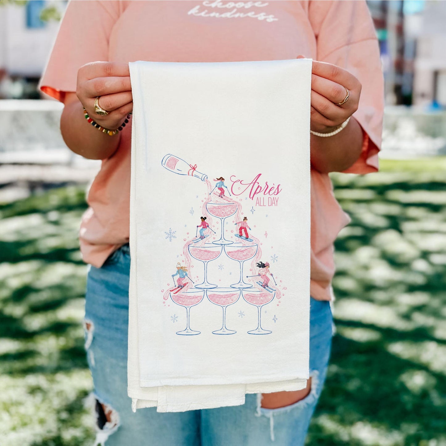 Cotton Tea Towel White-Après Ski All Day -5