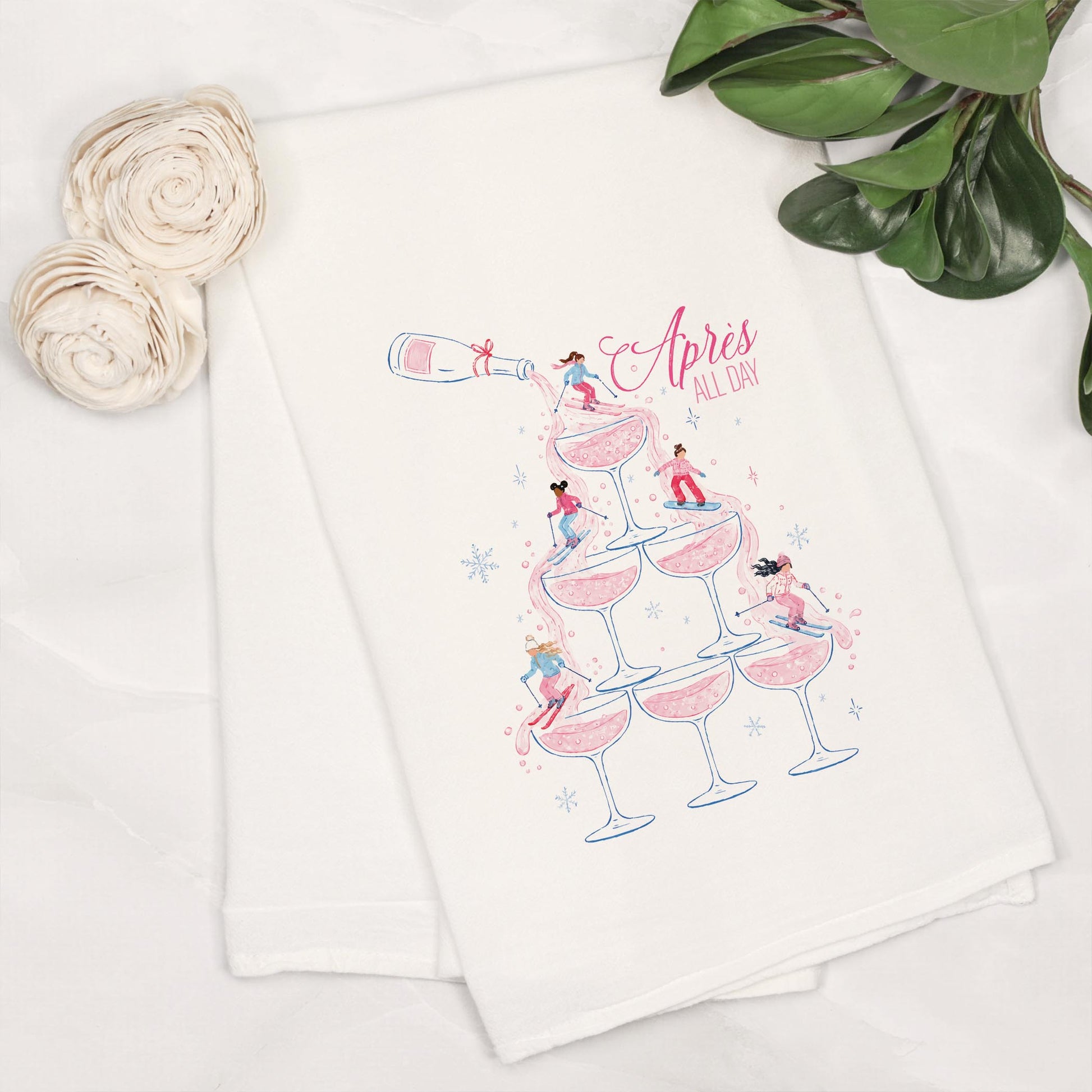 Cotton Tea Towel White-Après Ski All Day -6