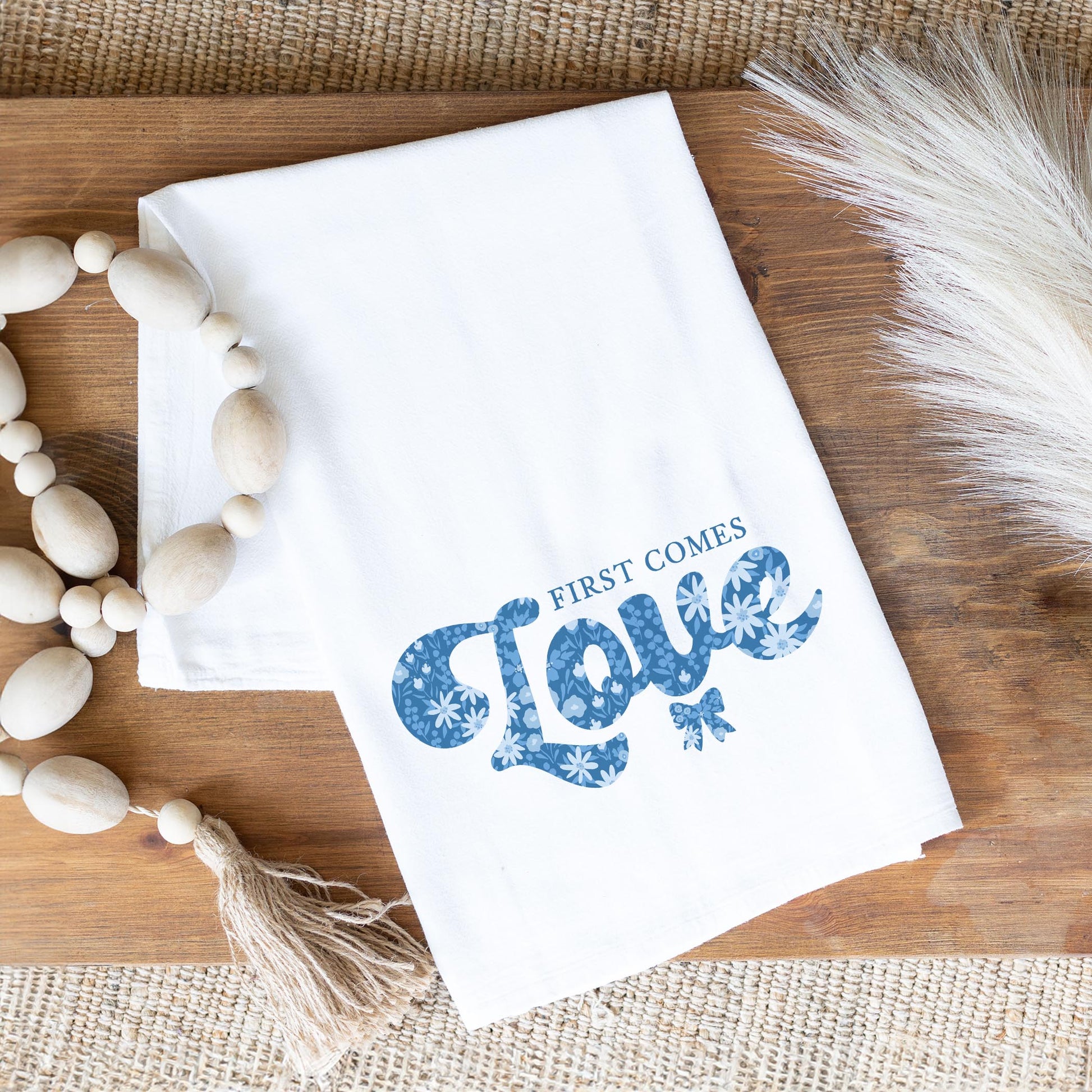 Cotton Tea Towel White-Happily Ever After -1