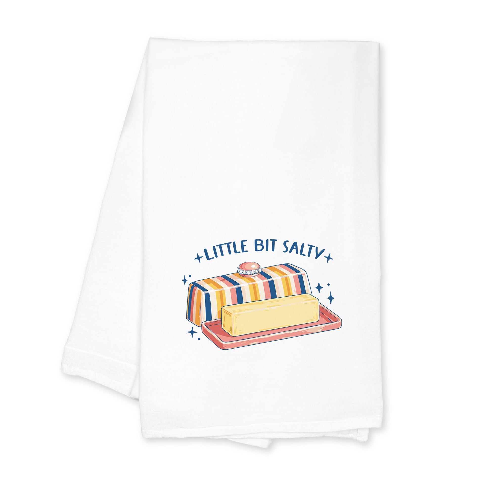 Cotton Tea Towel White-Butter Little Bit Salty -0