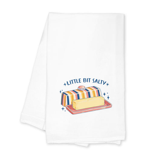 Cotton Tea Towel White-Butter Little Bit Salty -0