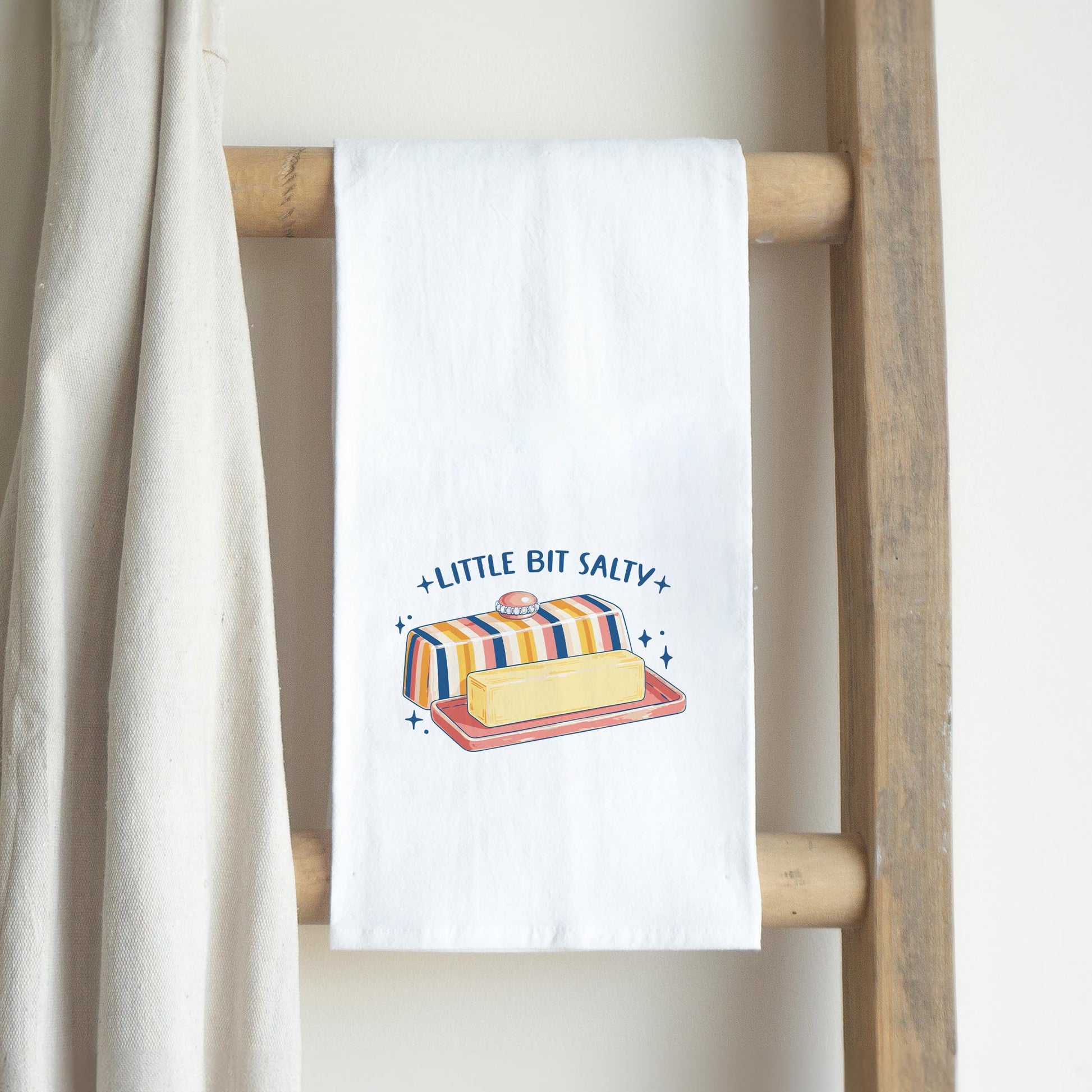 Cotton Tea Towel White-Butter Little Bit Salty -2