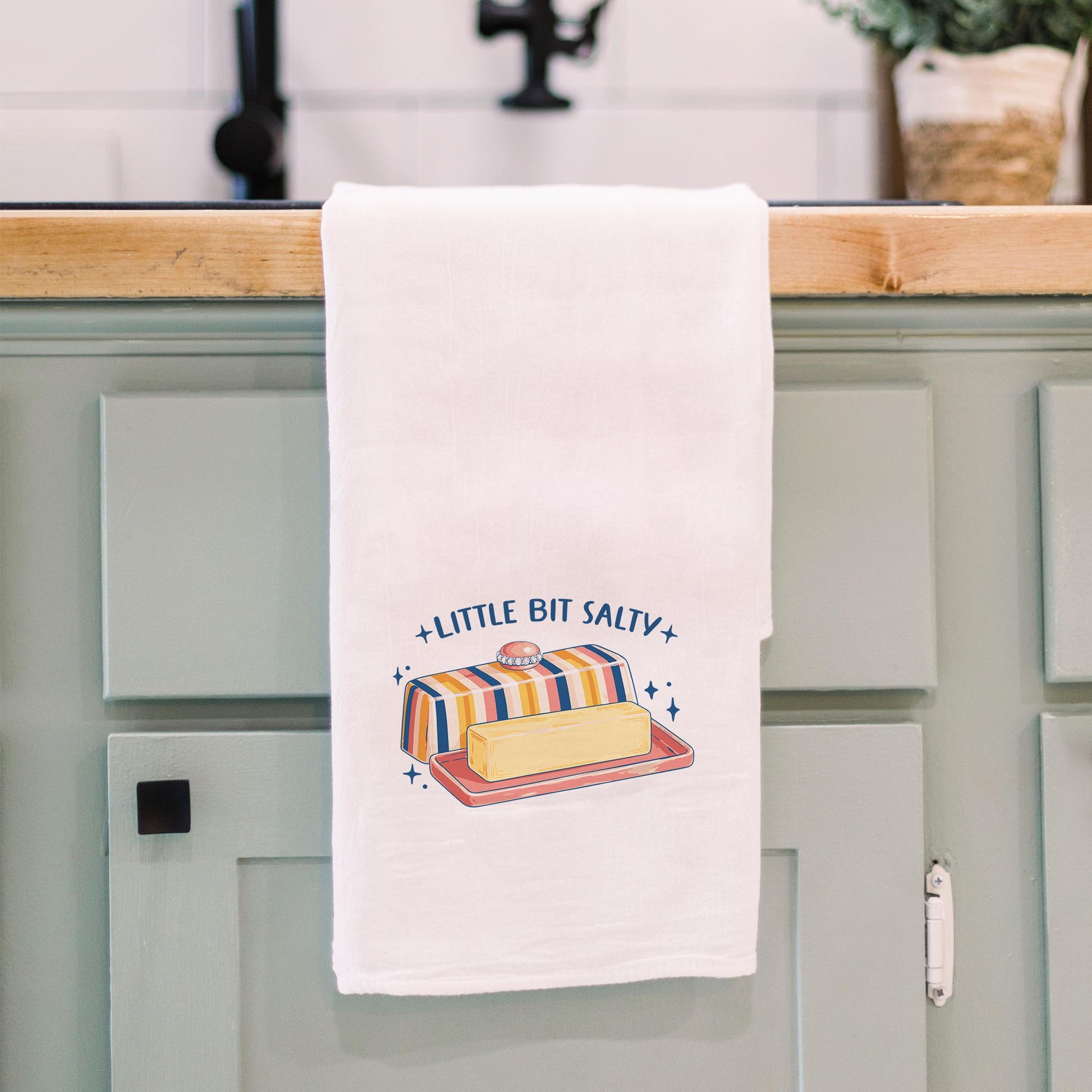 Cotton Tea Towel White-Butter Little Bit Salty -3