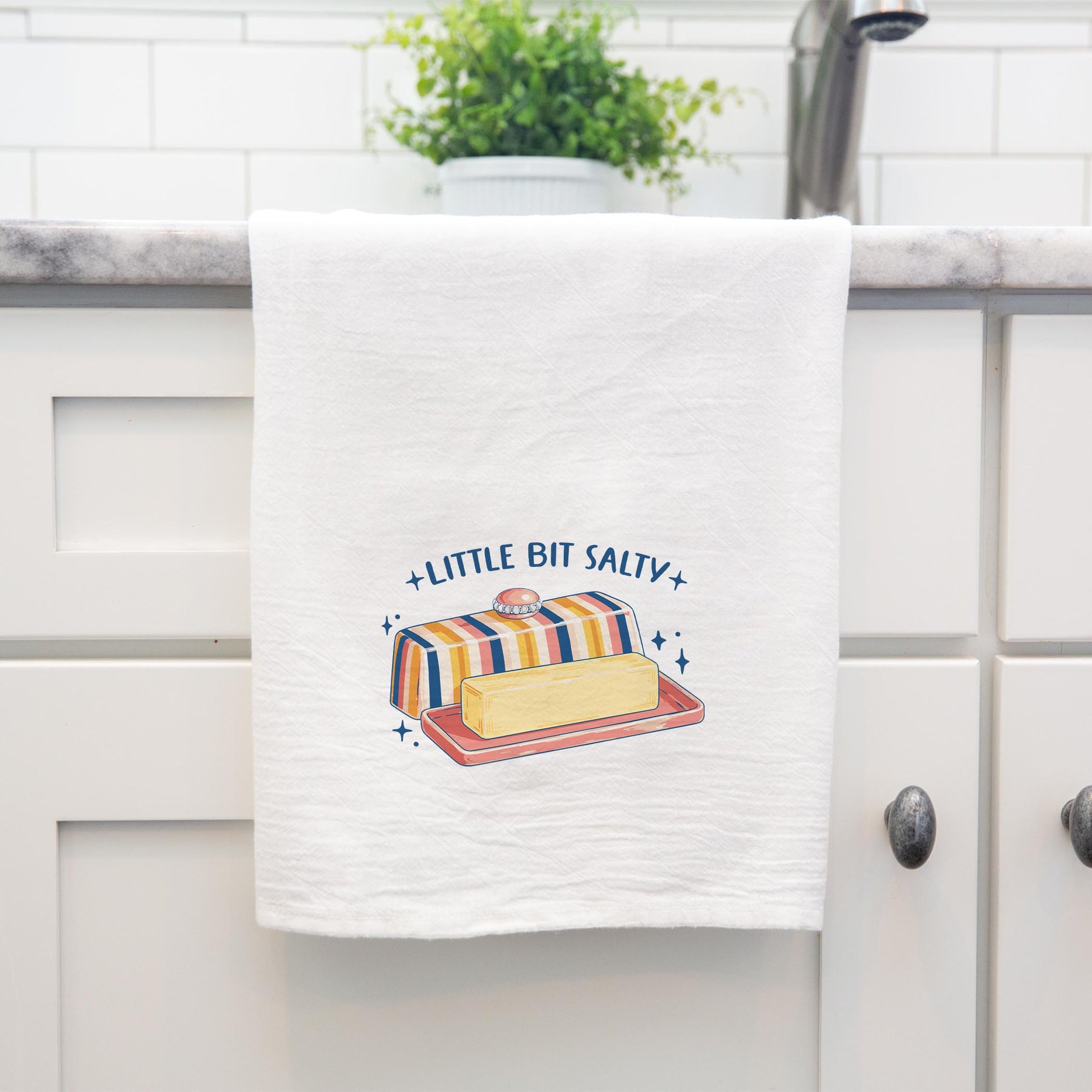 Cotton Tea Towel White-Butter Little Bit Salty -4