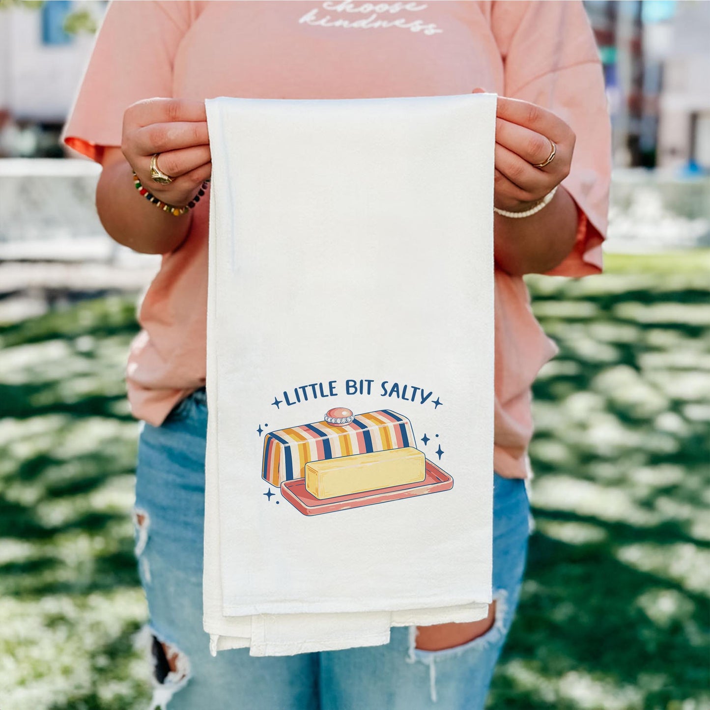 Cotton Tea Towel White-Butter Little Bit Salty -5