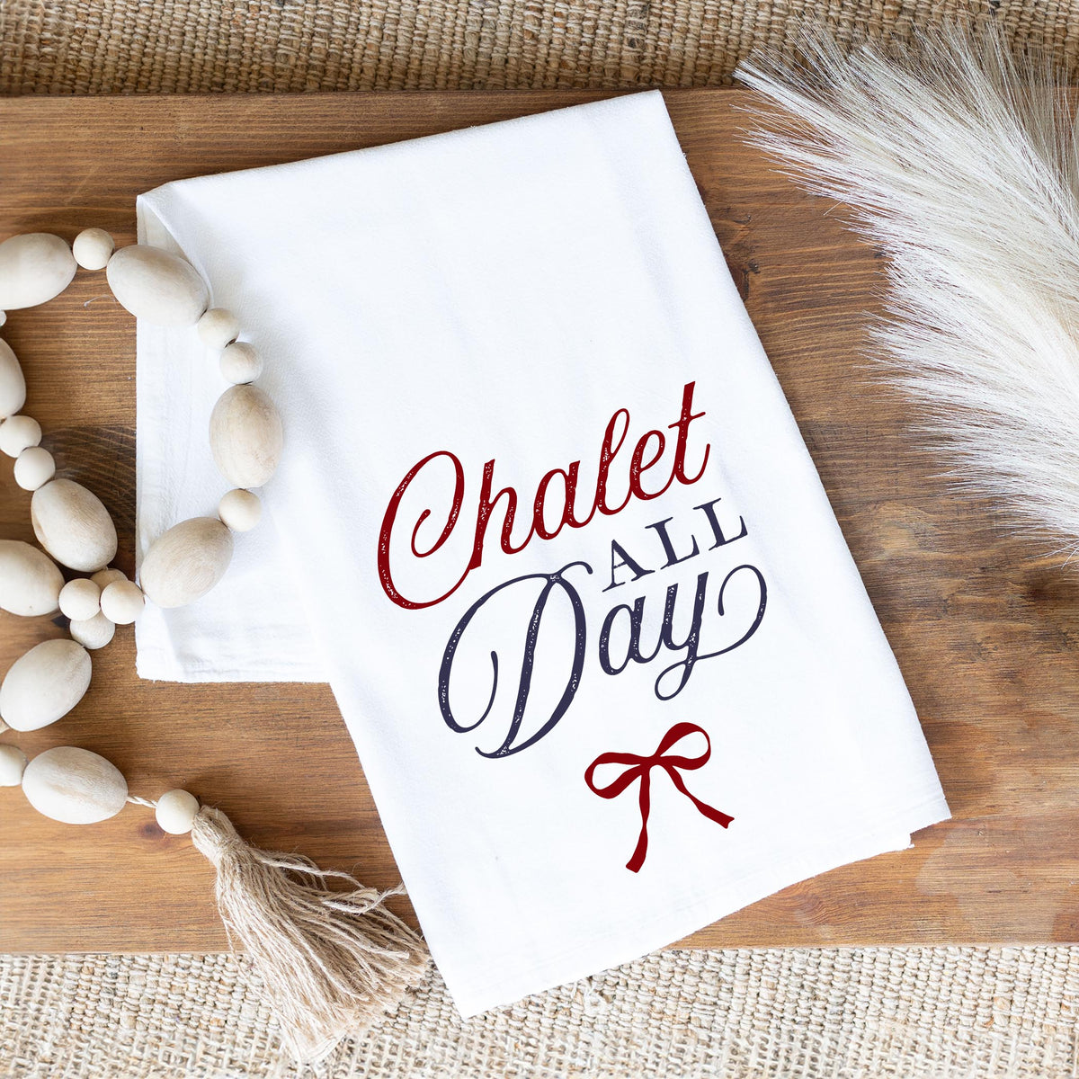 Cotton Tea Towel White-Chalet Girl -1