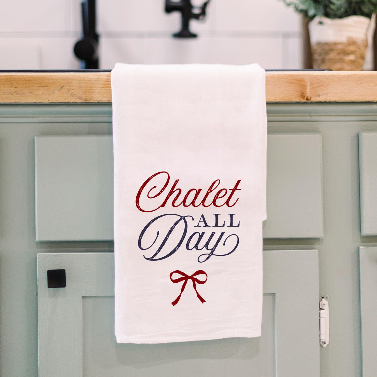 Cotton Tea Towel White-Chalet Girl -3
