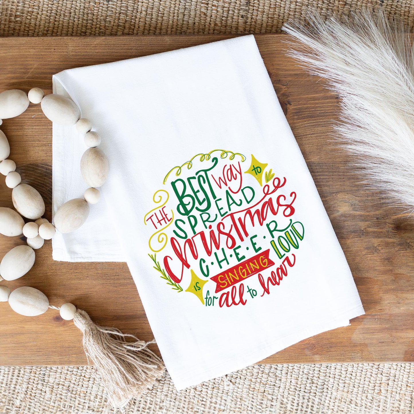 Cotton Tea Towel White-Best Way To Spread Christmas Cheer