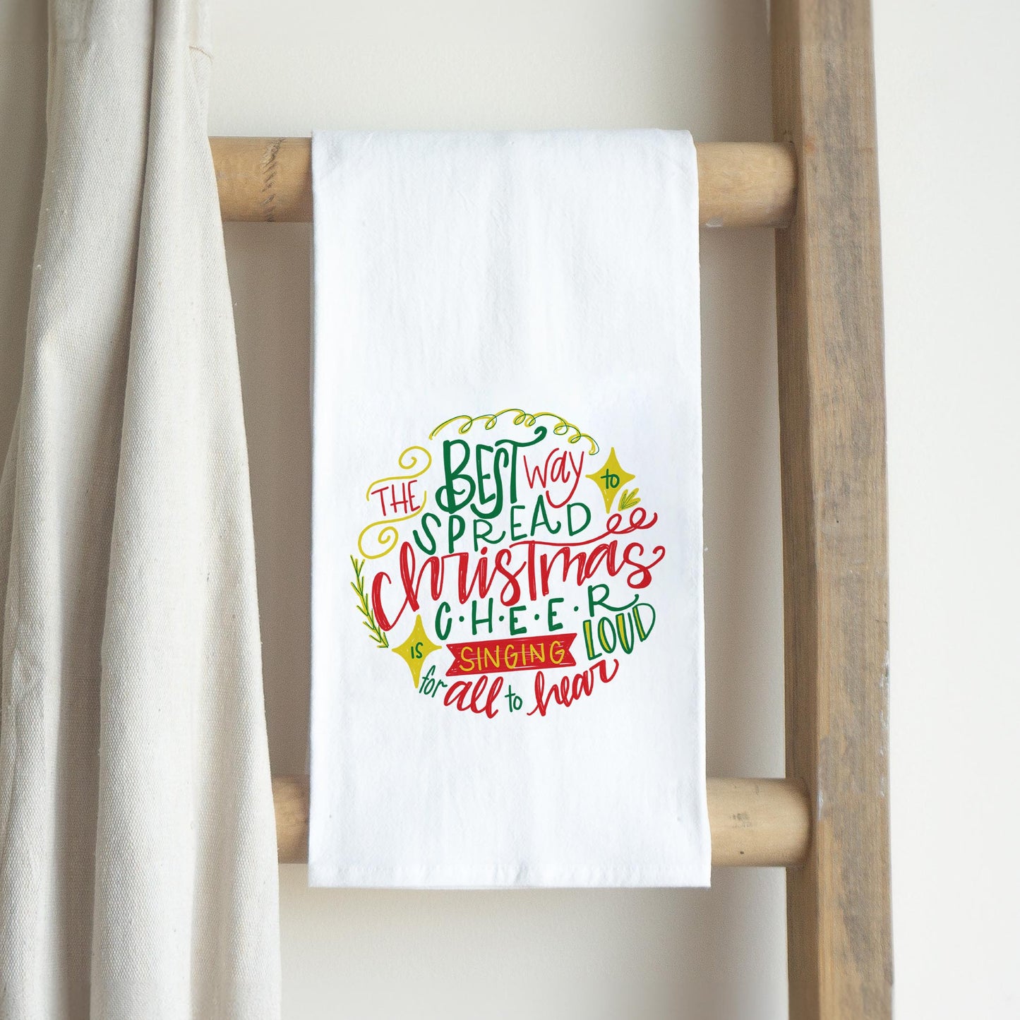 Cotton Tea Towel White-Best Way To Spread Christmas Cheer