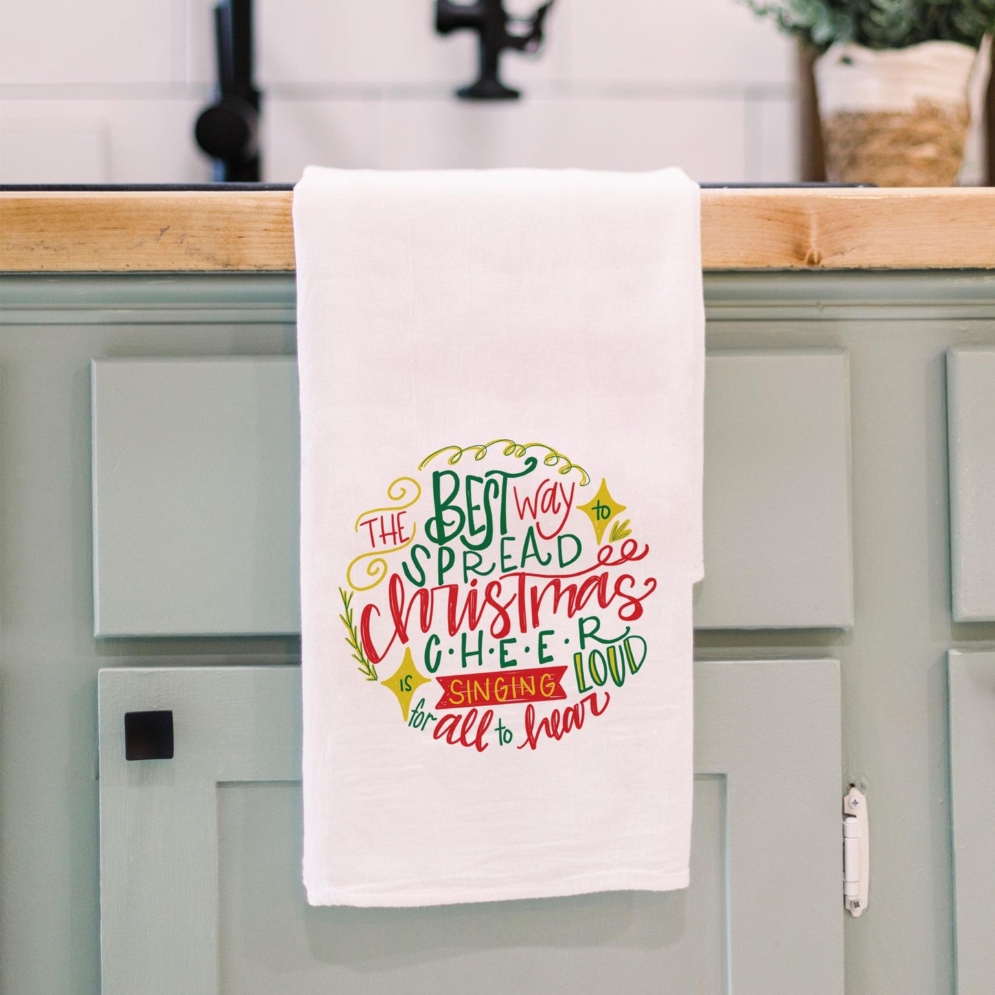 Cotton Tea Towel White-Best Way To Spread Christmas Cheer