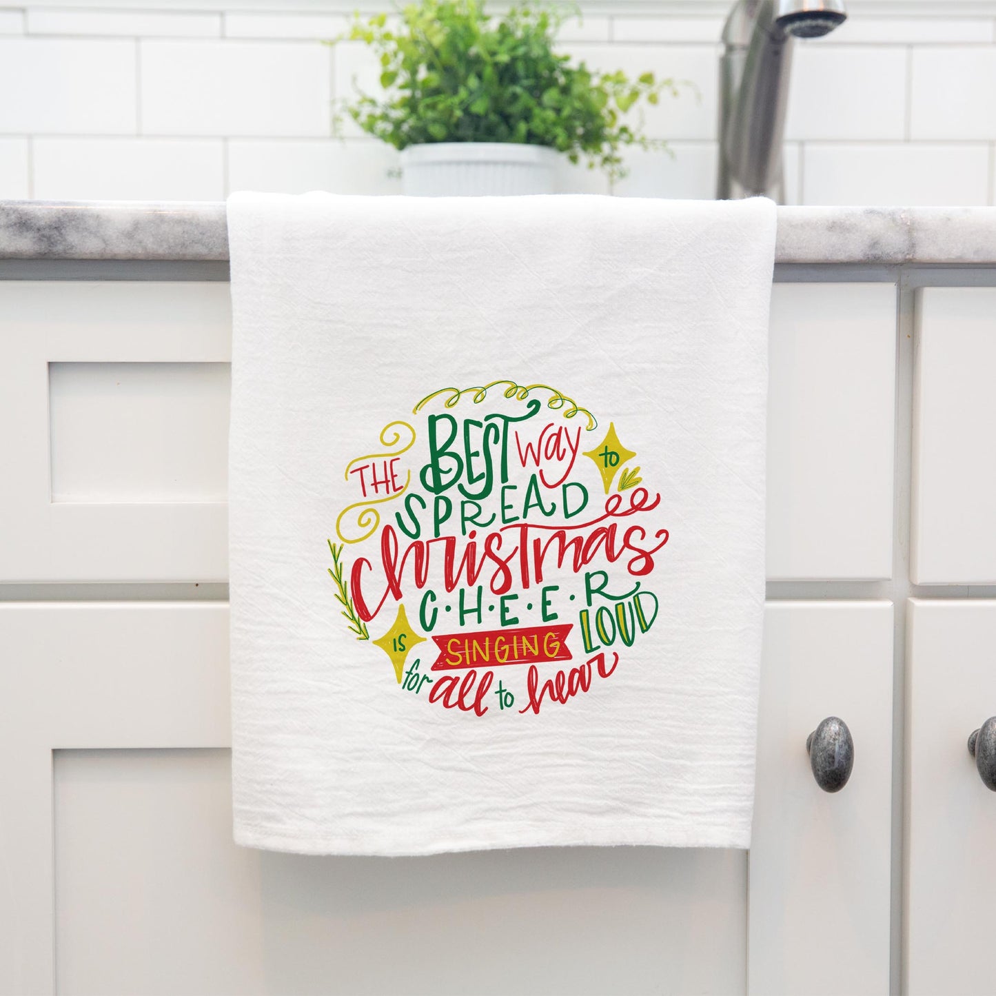 Cotton Tea Towel White-Best Way To Spread Christmas Cheer