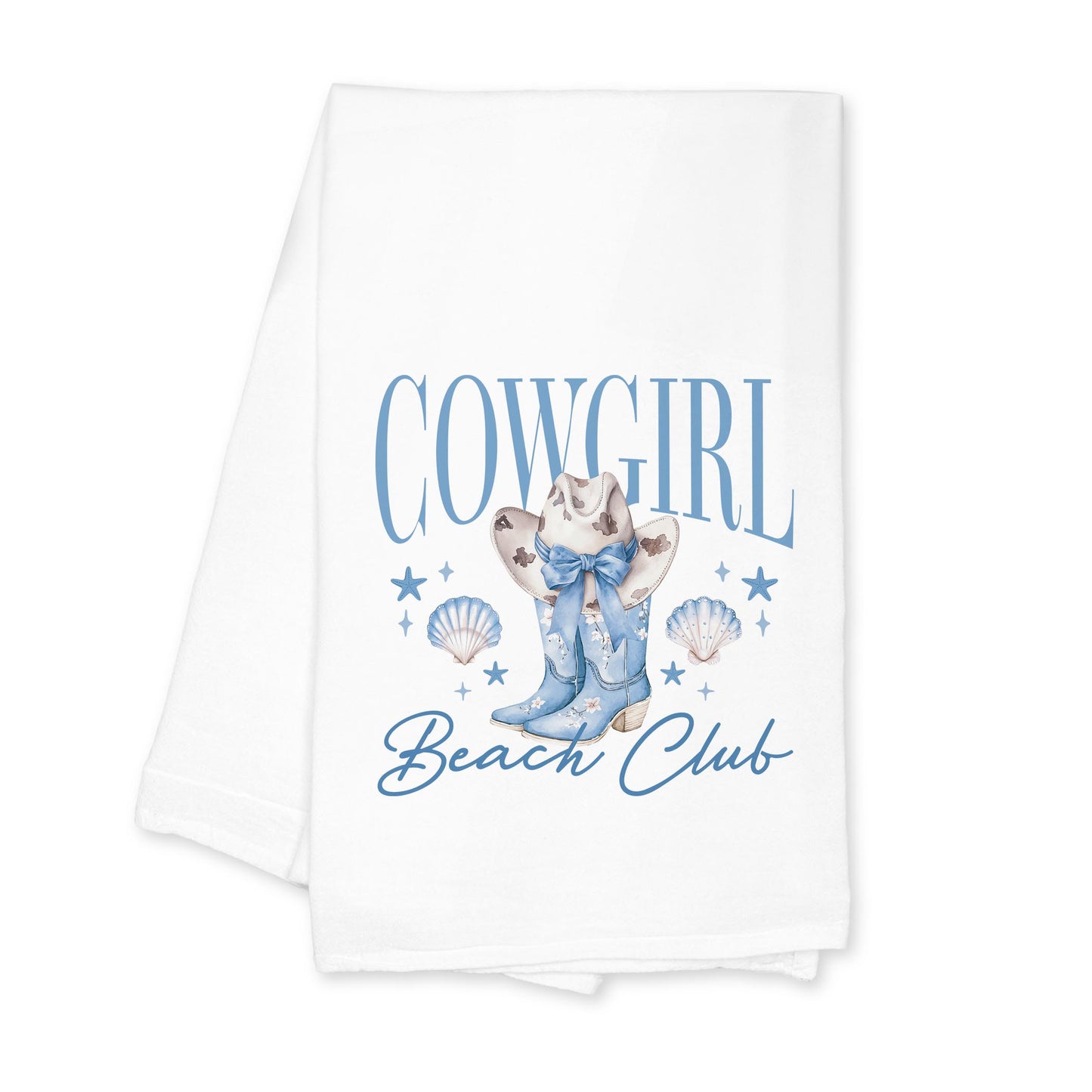 Cotton Tea Towel White-Coastal Cowgirl -0