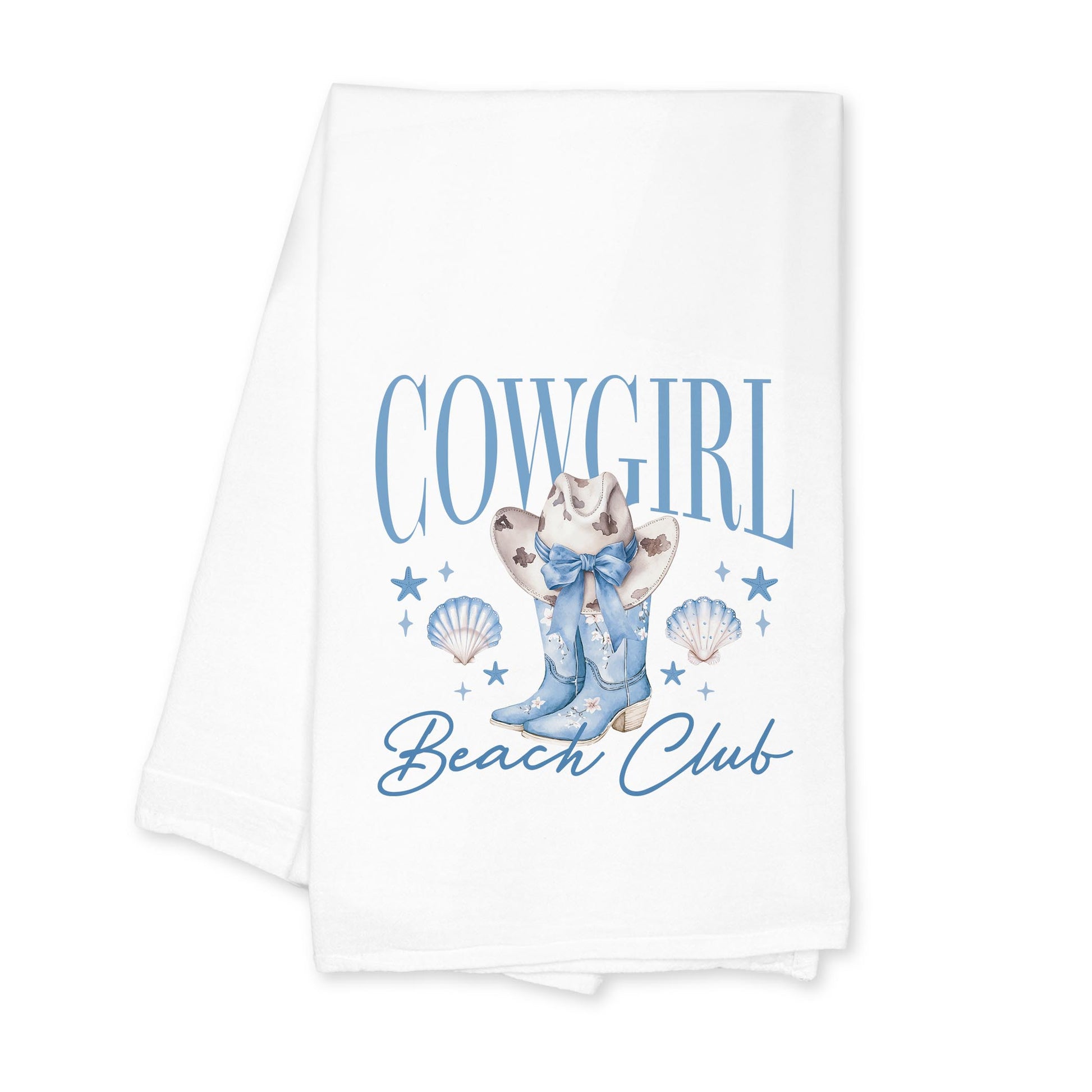 Cotton Tea Towel White-Coastal Cowgirl -0
