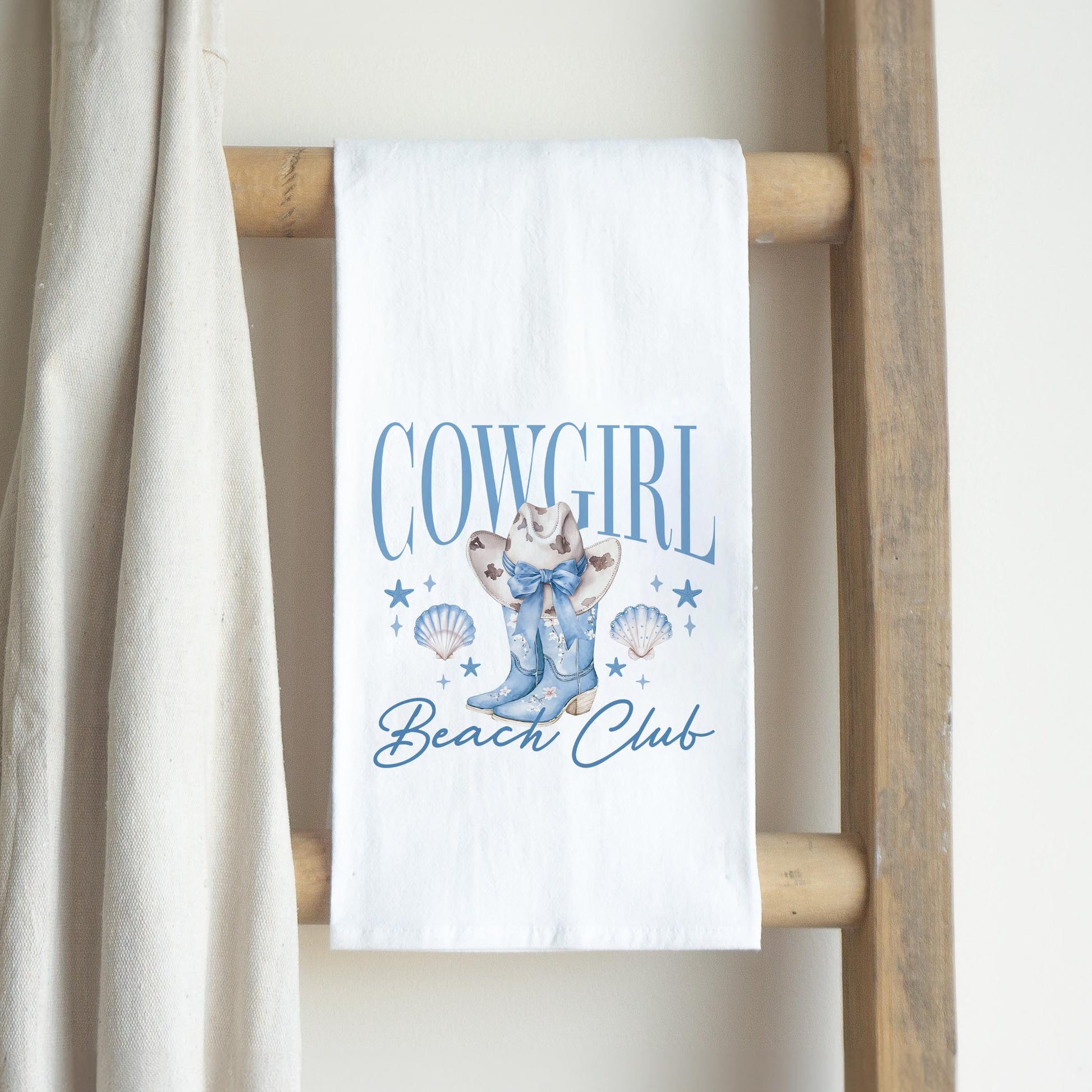 Cotton Tea Towel White-Coastal Cowgirl -2