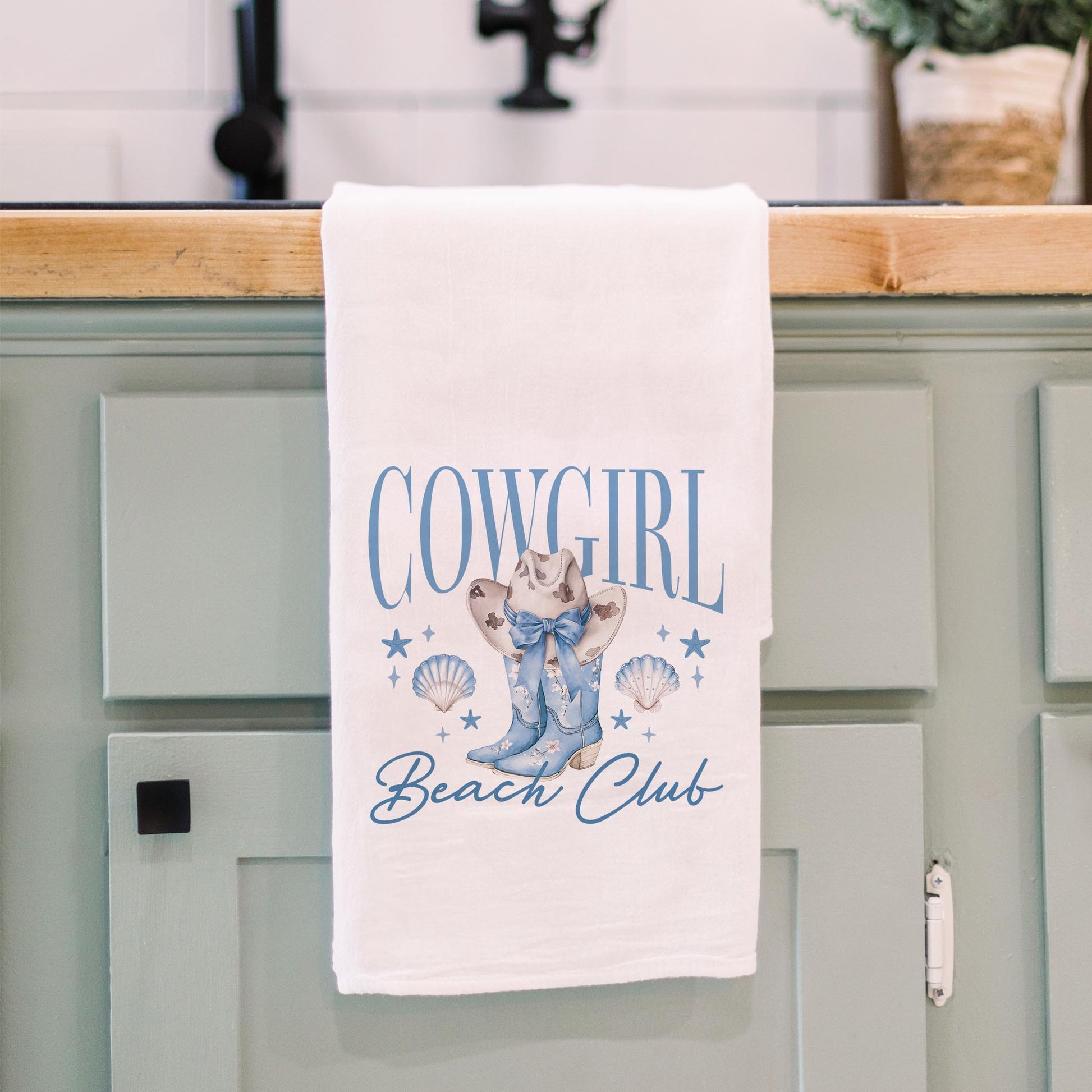Cotton Tea Towel White-Coastal Cowgirl -3