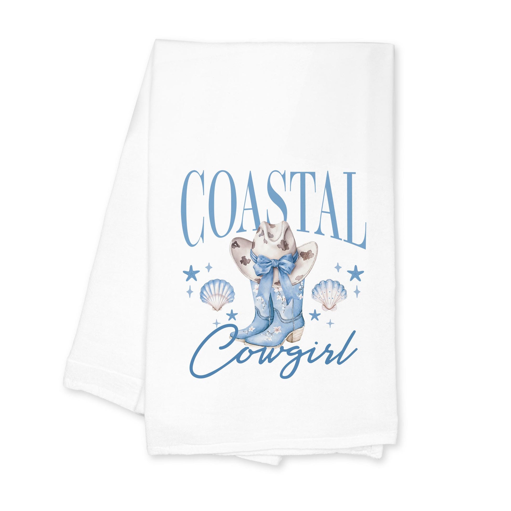 Cotton Tea Towel White-Coastal Cowgirl 2 -0