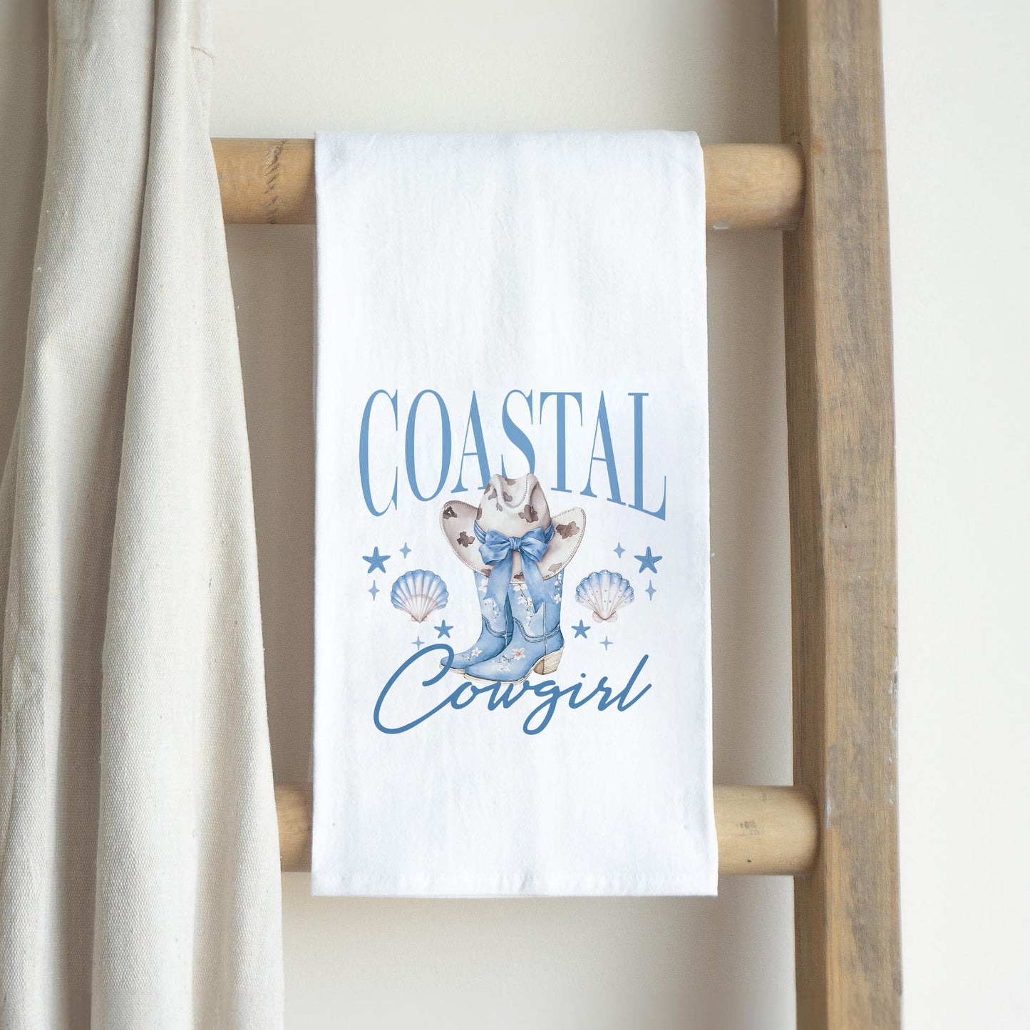 Cotton Tea Towel White-Coastal Cowgirl 2 -2