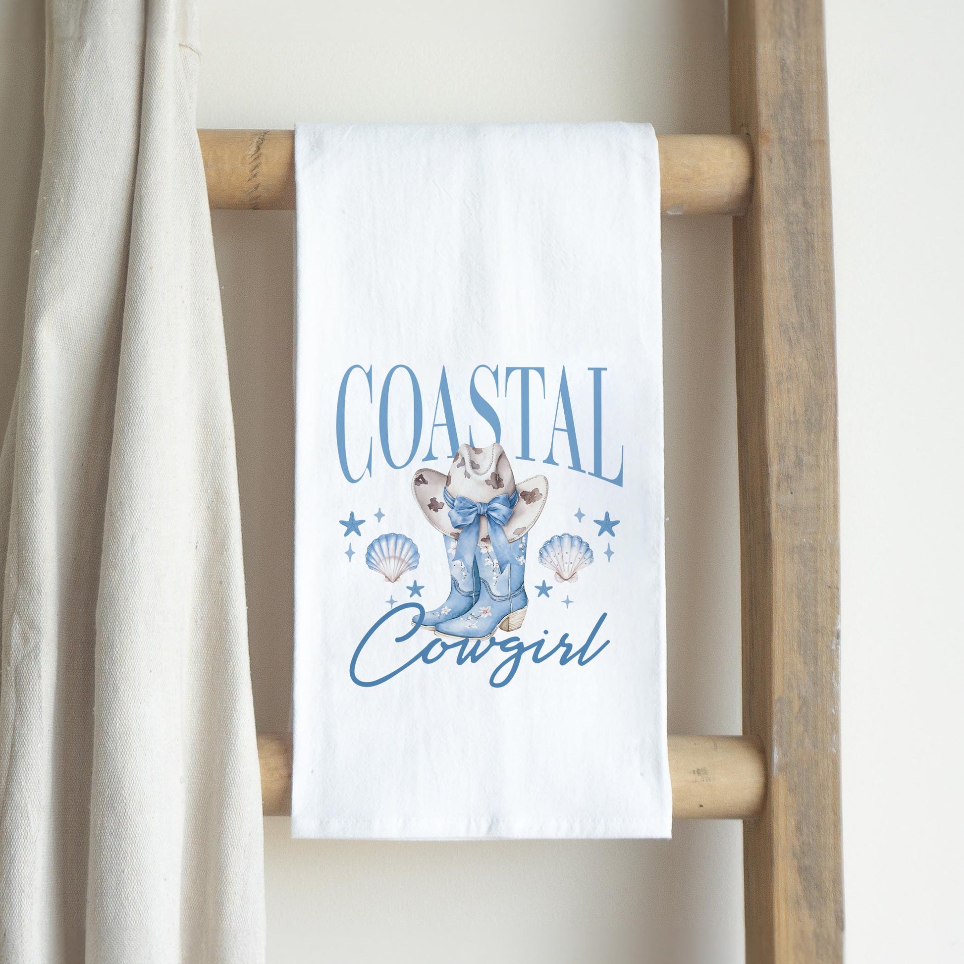 Cotton Tea Towel White-Coastal Cowgirl 2 -2