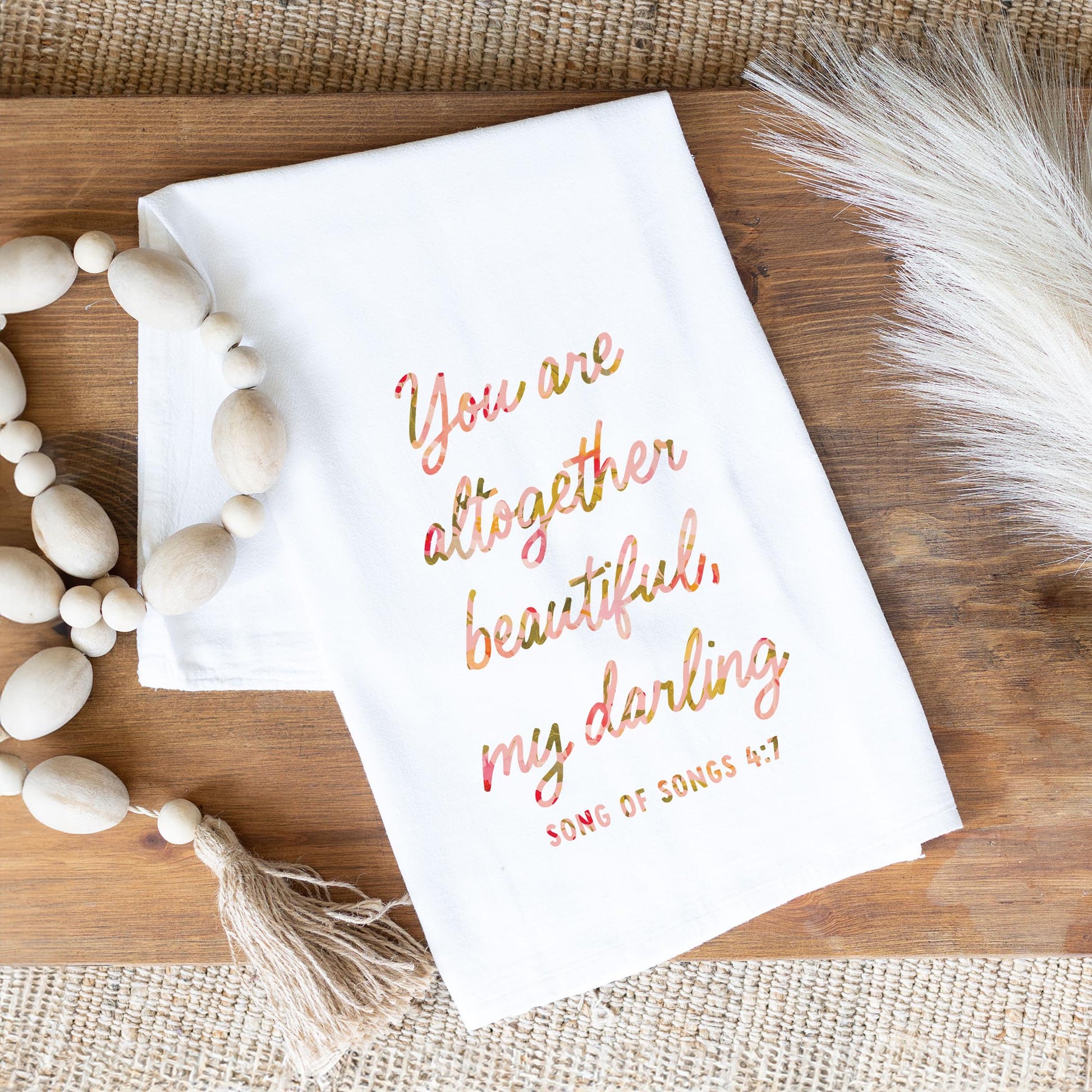 Cotton Tea Towel White-Faithful Promises -1