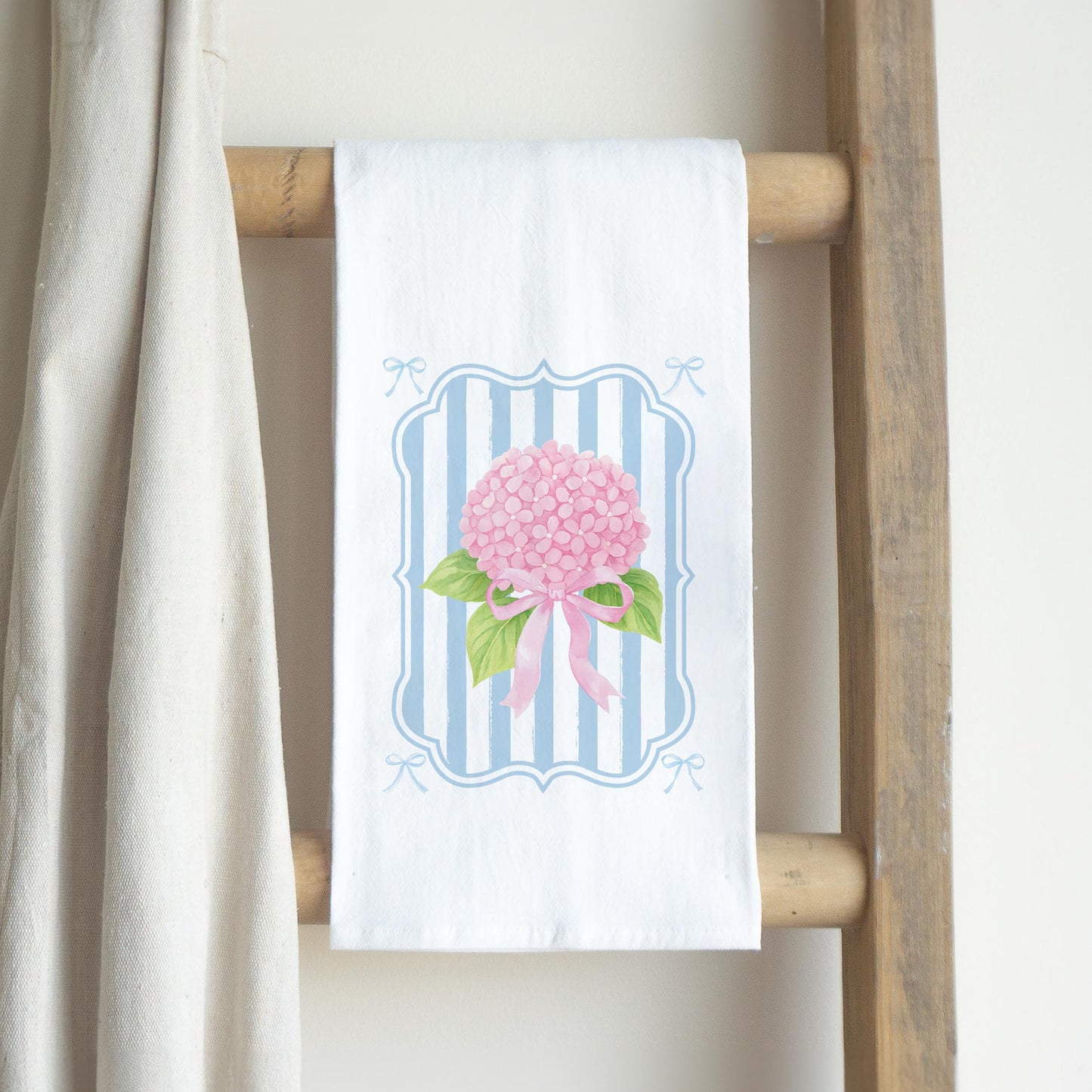 Cotton Tea Towel White-Hydrangea Cottage -2