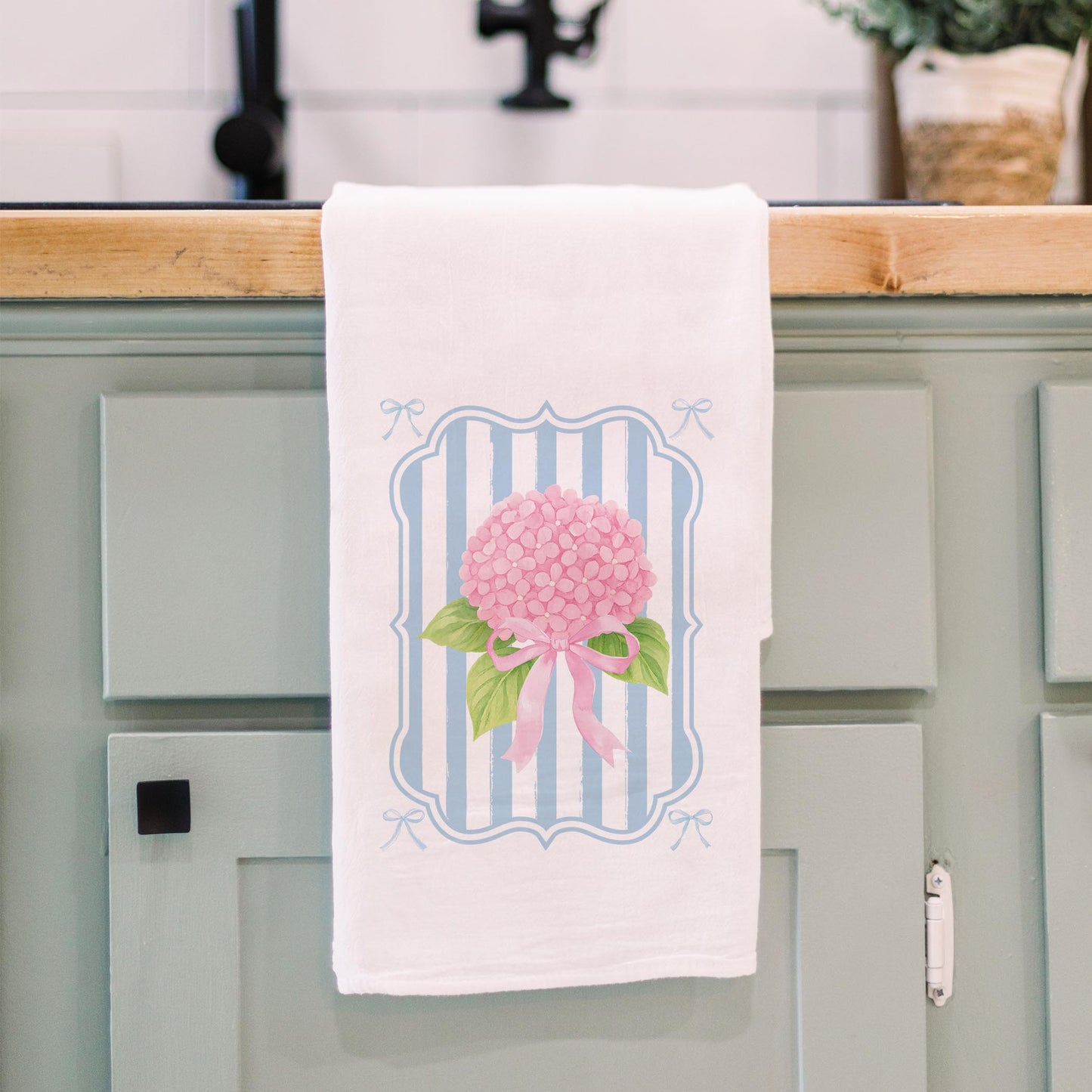 Cotton Tea Towel White-Hydrangea Cottage -3