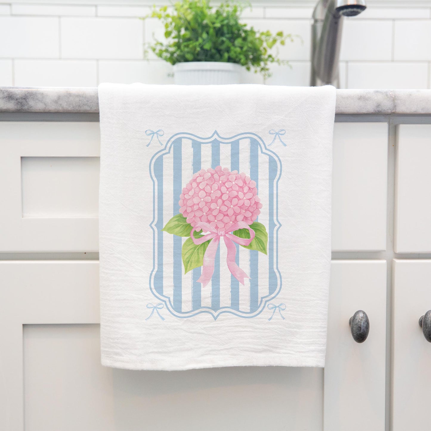Cotton Tea Towel White-Hydrangea Cottage -4