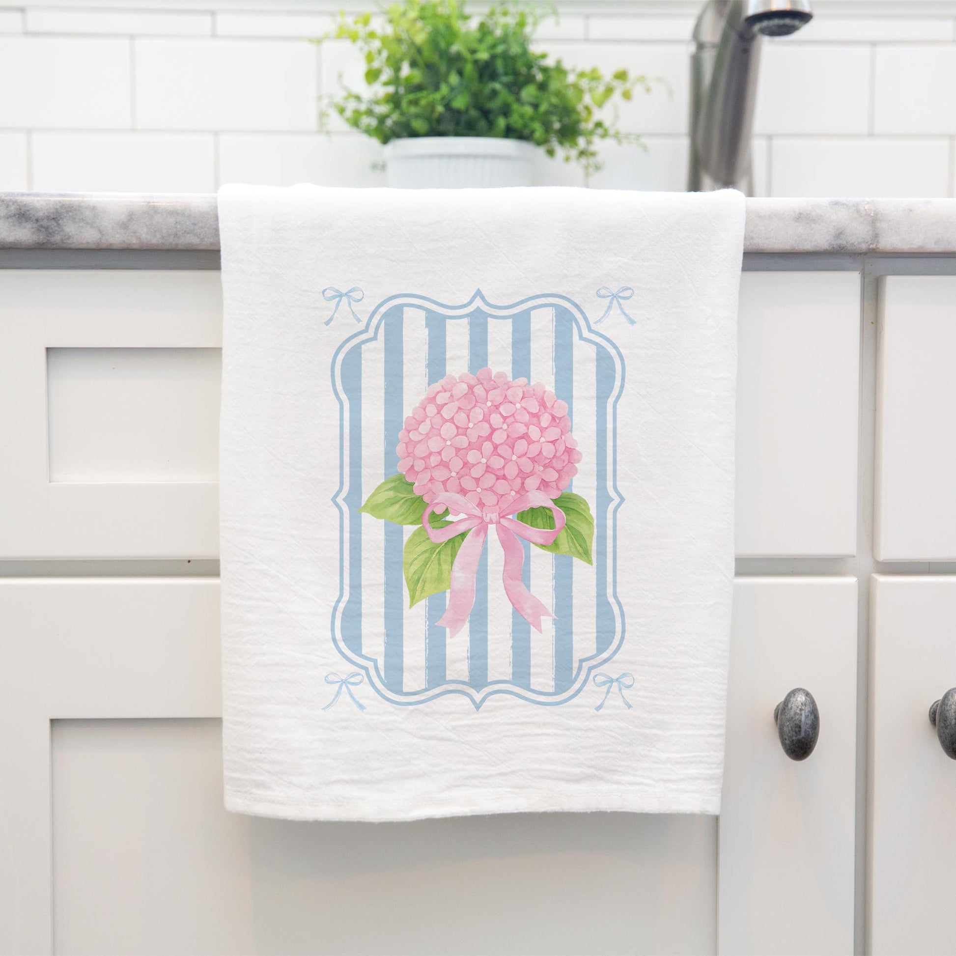 Cotton Tea Towel White-Hydrangea Cottage -4