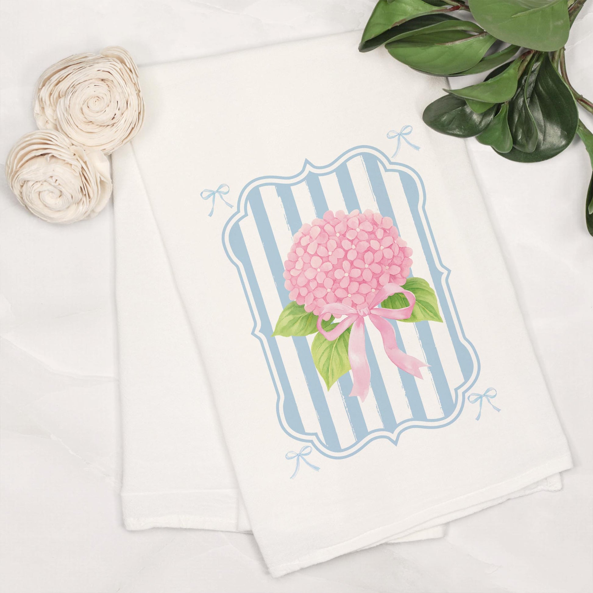 Cotton Tea Towel White-Hydrangea Cottage -6