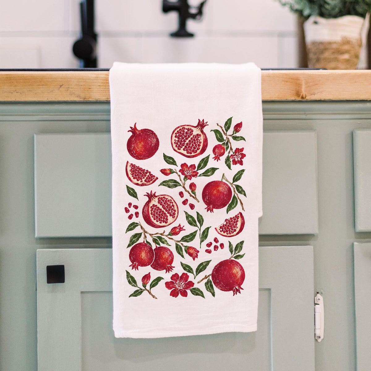 Cotton Tea Towel White-Autumn Orchard -3