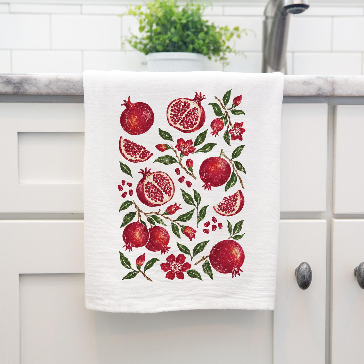 Cotton Tea Towel White-Autumn Orchard -4