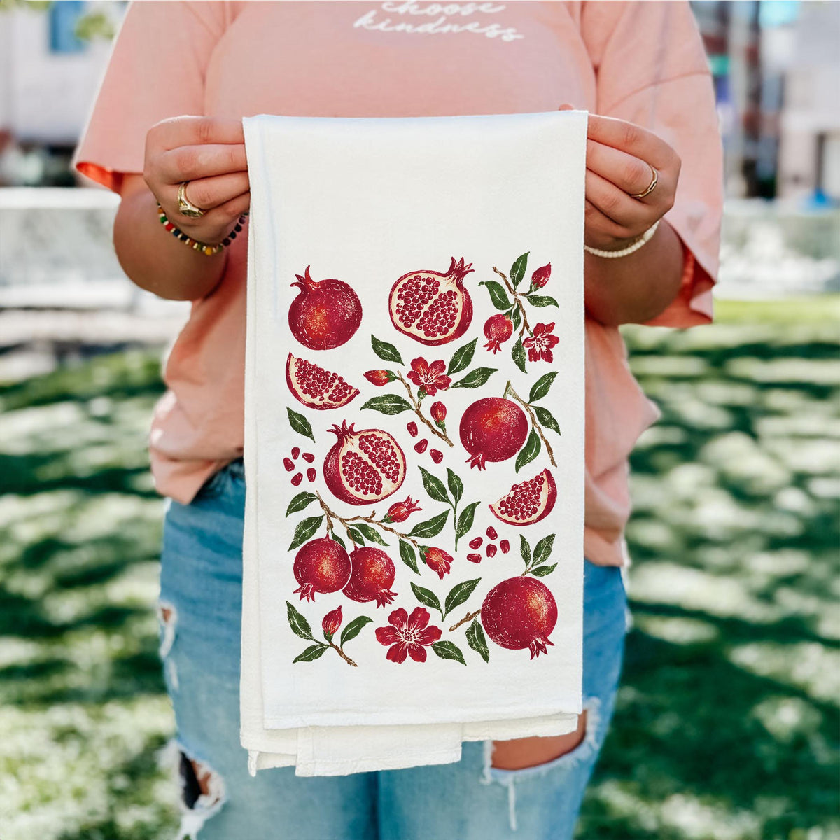 Cotton Tea Towel White-Autumn Orchard -5