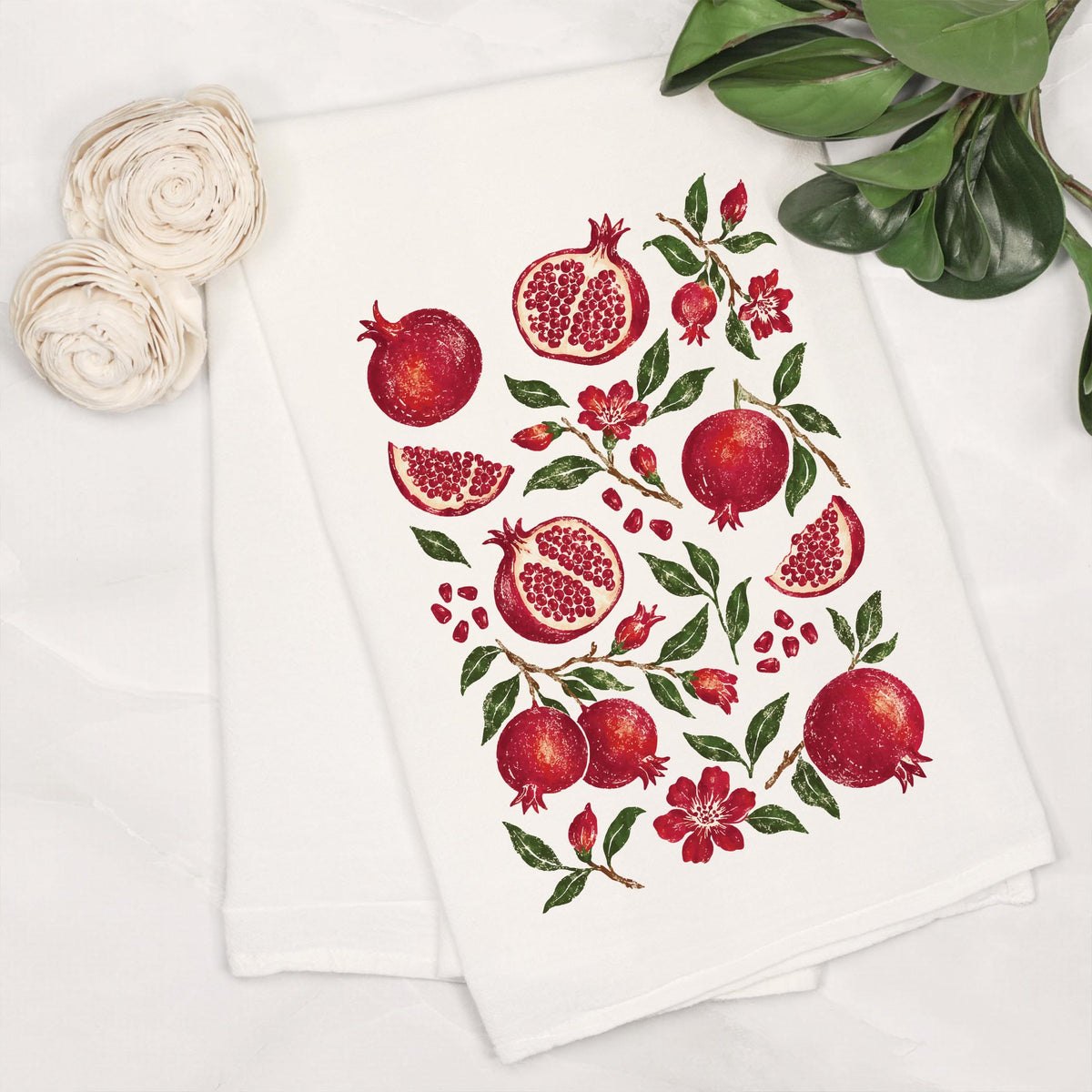 Cotton Tea Towel White-Autumn Orchard -6