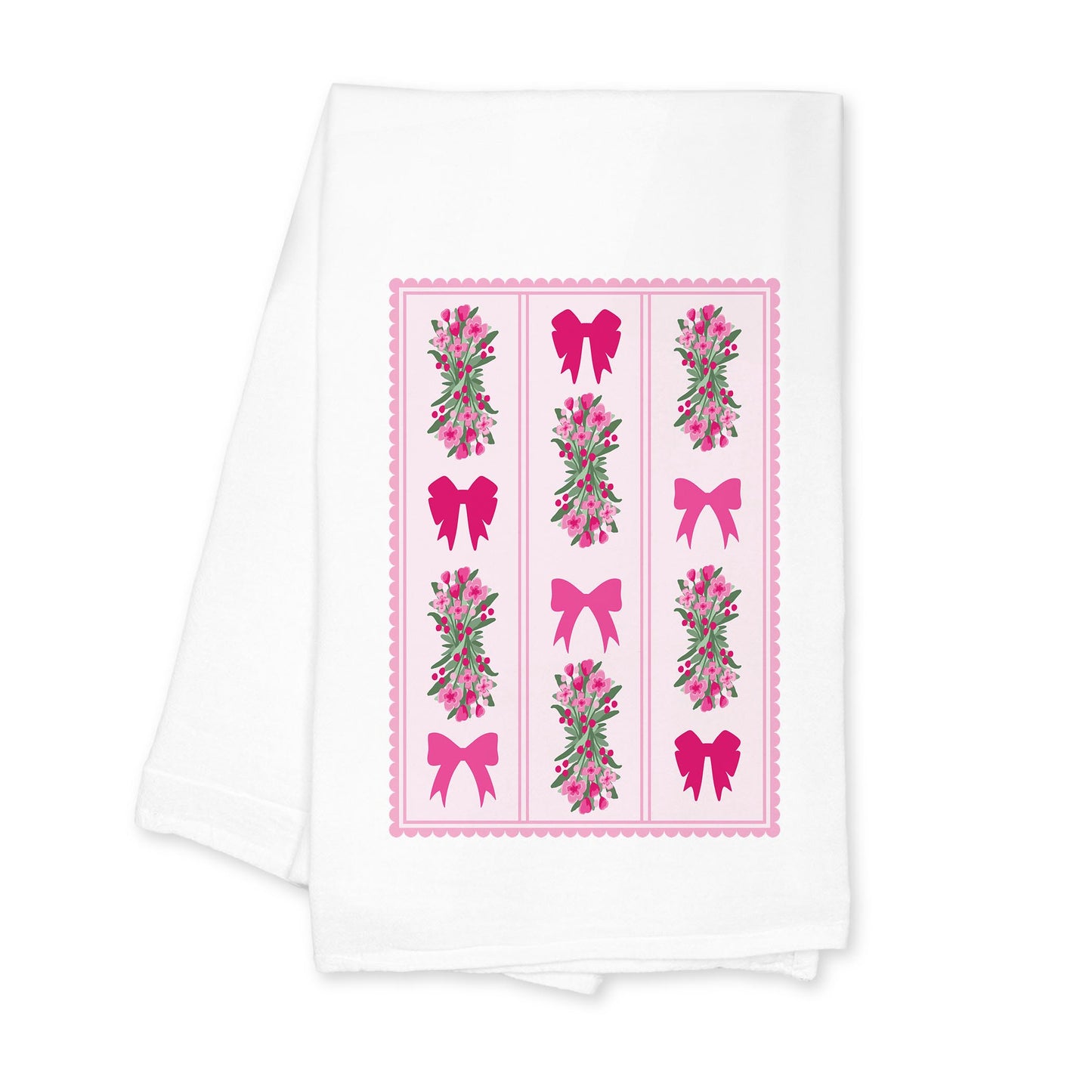 Cotton Tea Towel White-Bonita Bows -0