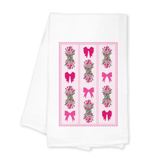 Cotton Tea Towel White-Bonita Bows -0