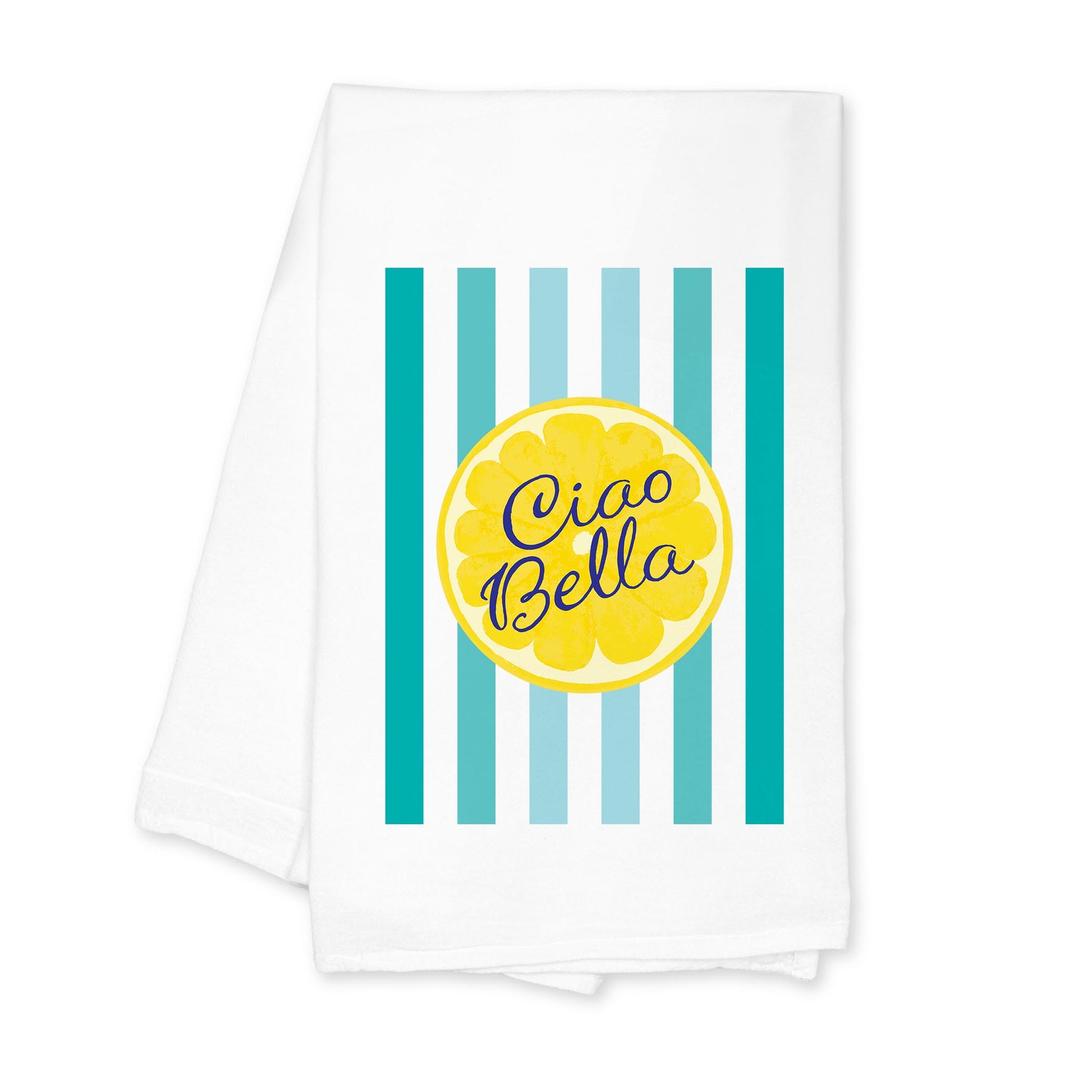 Cotton Tea Towel White-Summer Daze Ciao Bella -0