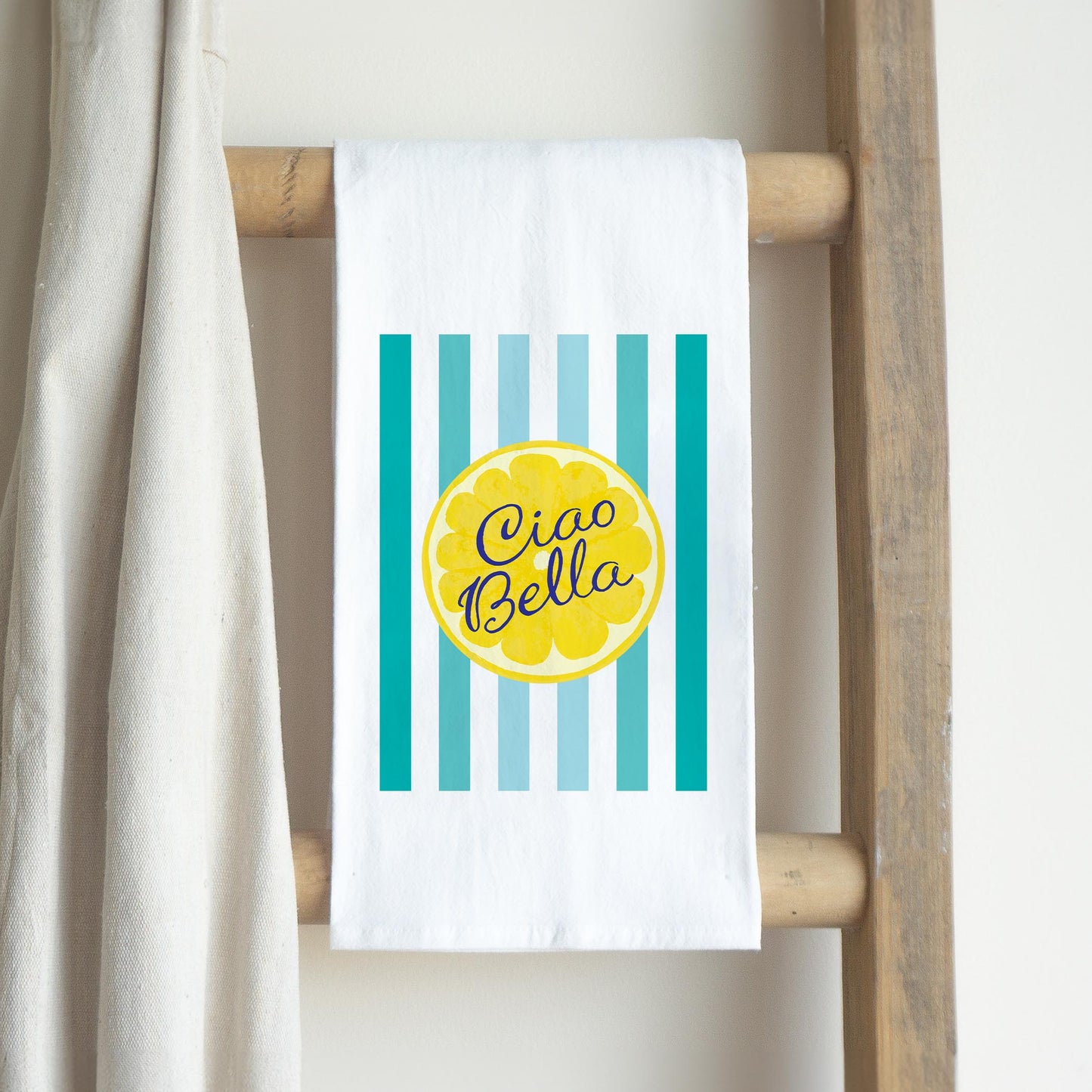 Cotton Tea Towel White-Summer Daze Ciao Bella -2