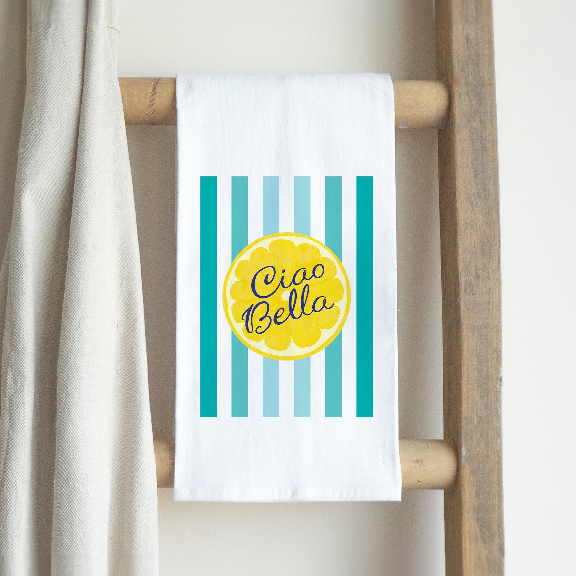 Cotton Tea Towel White-Summer Daze Ciao Bella -2