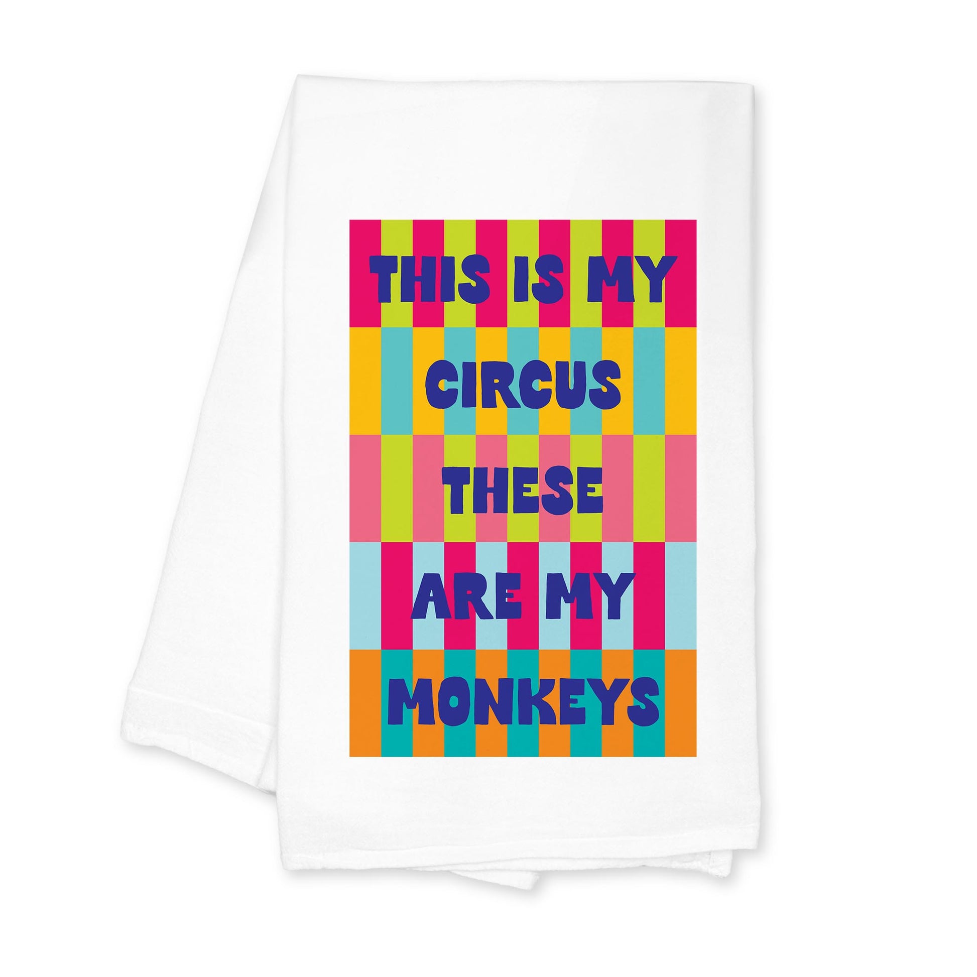 Cotton Tea Towel White-Summer Daze My Circus -0