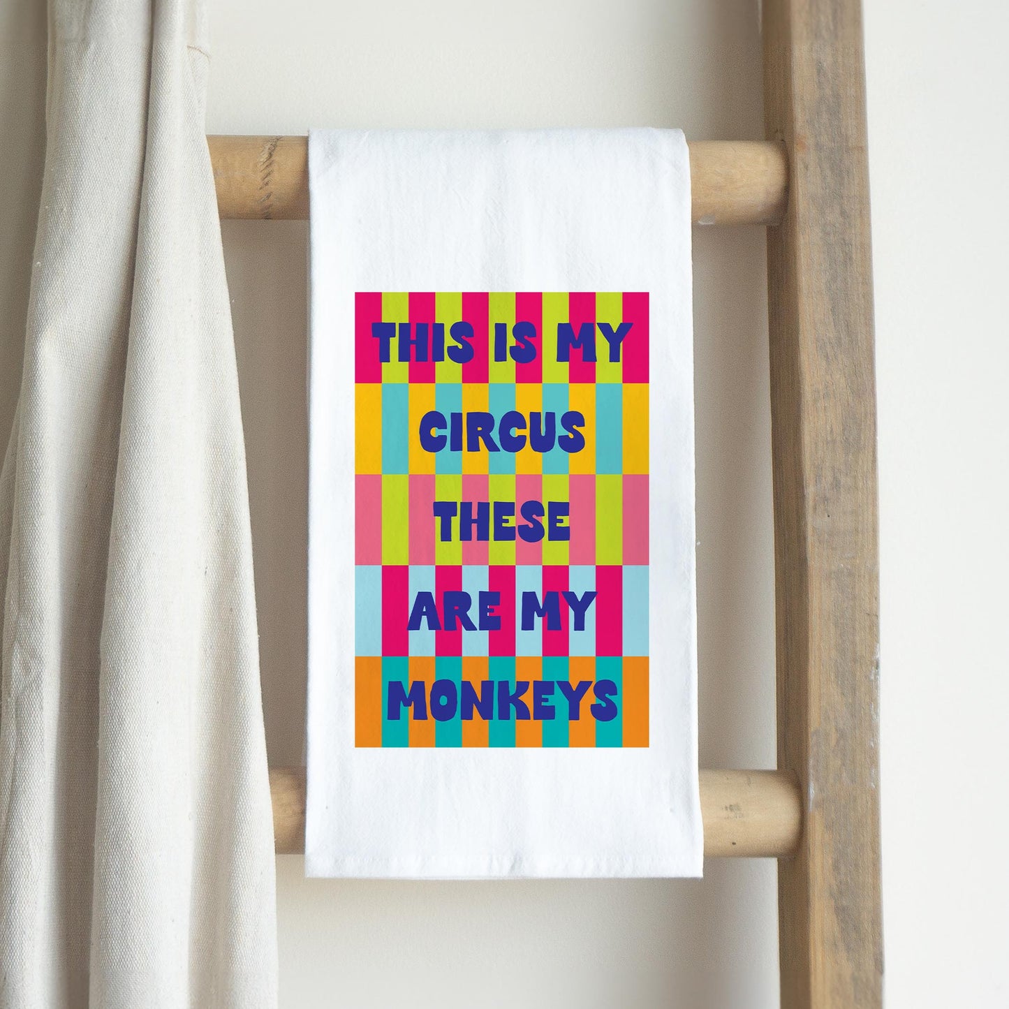 Cotton Tea Towel White-Summer Daze My Circus -2